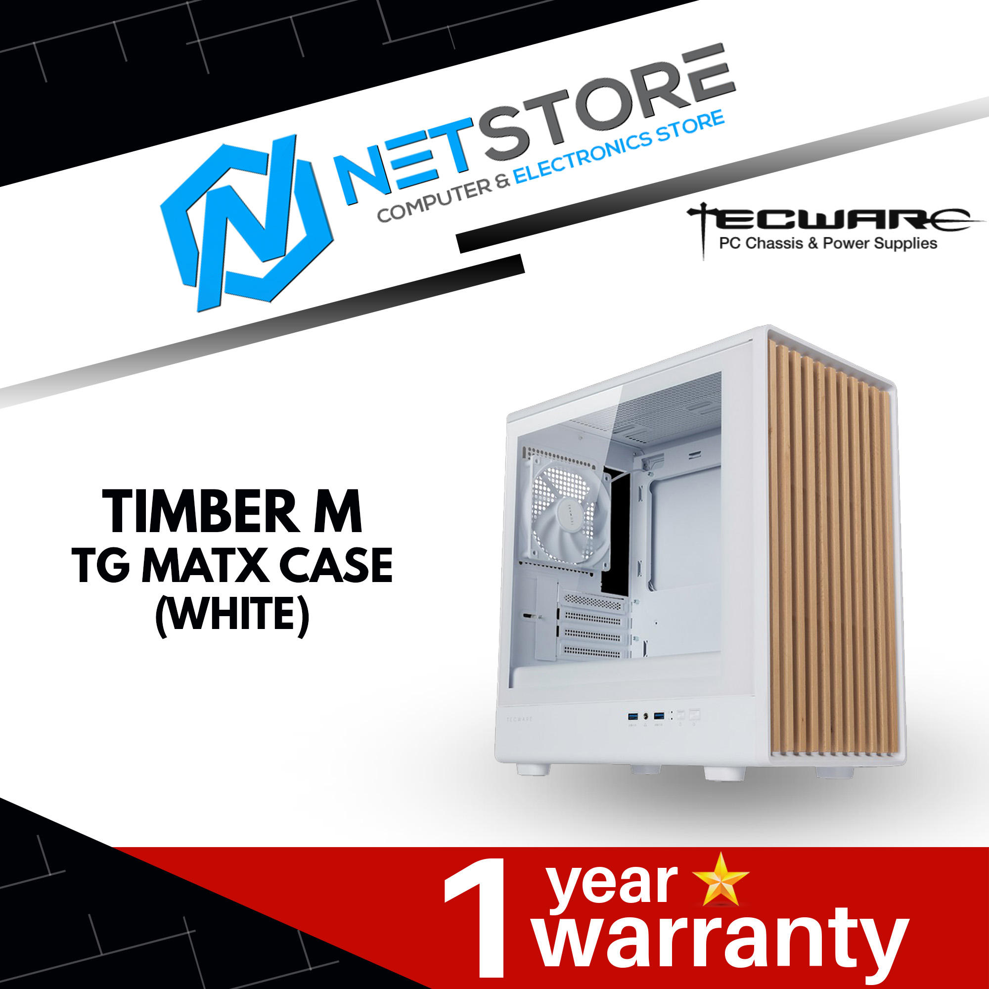 TECWARE TIMBER M TG MATX CASE - (BLACK | WHITE)