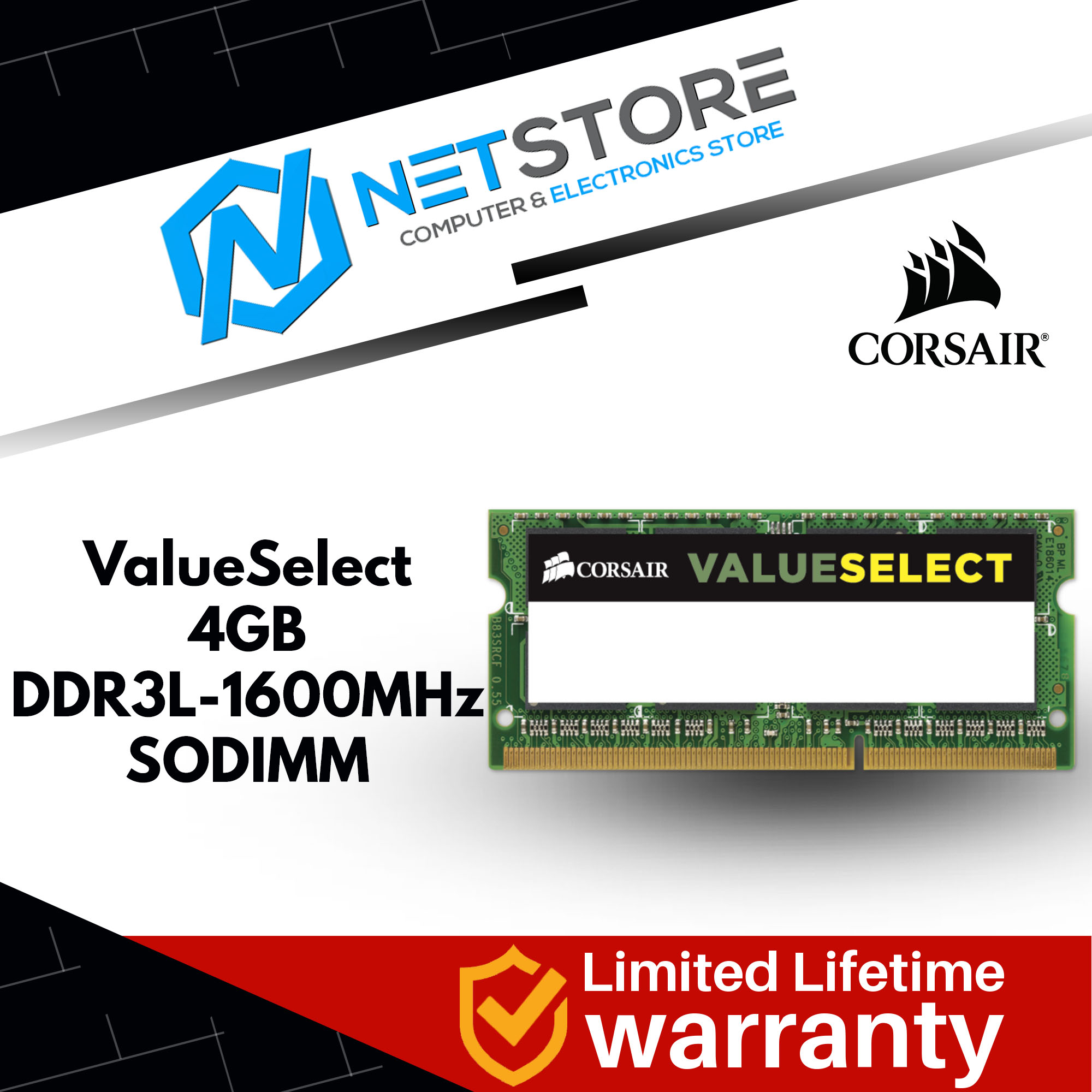 CORSAIR VALUE SELECT 4GB DDR3L 1600MHZ SODIMM - CMSO4GX3M1C1600C11