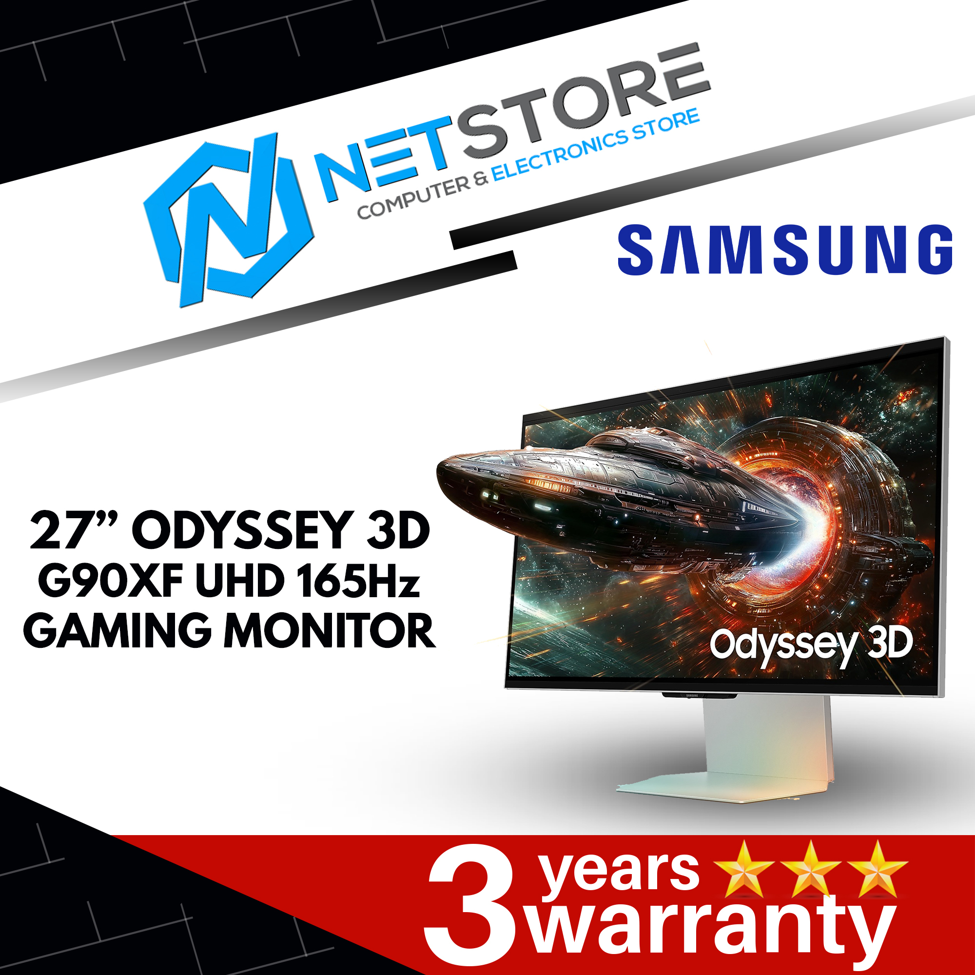 SAMSUNG 27" ODYSSEY 3D G90XF UHD 165Hz GAMING MONITOR - LS27FG900XEXXS