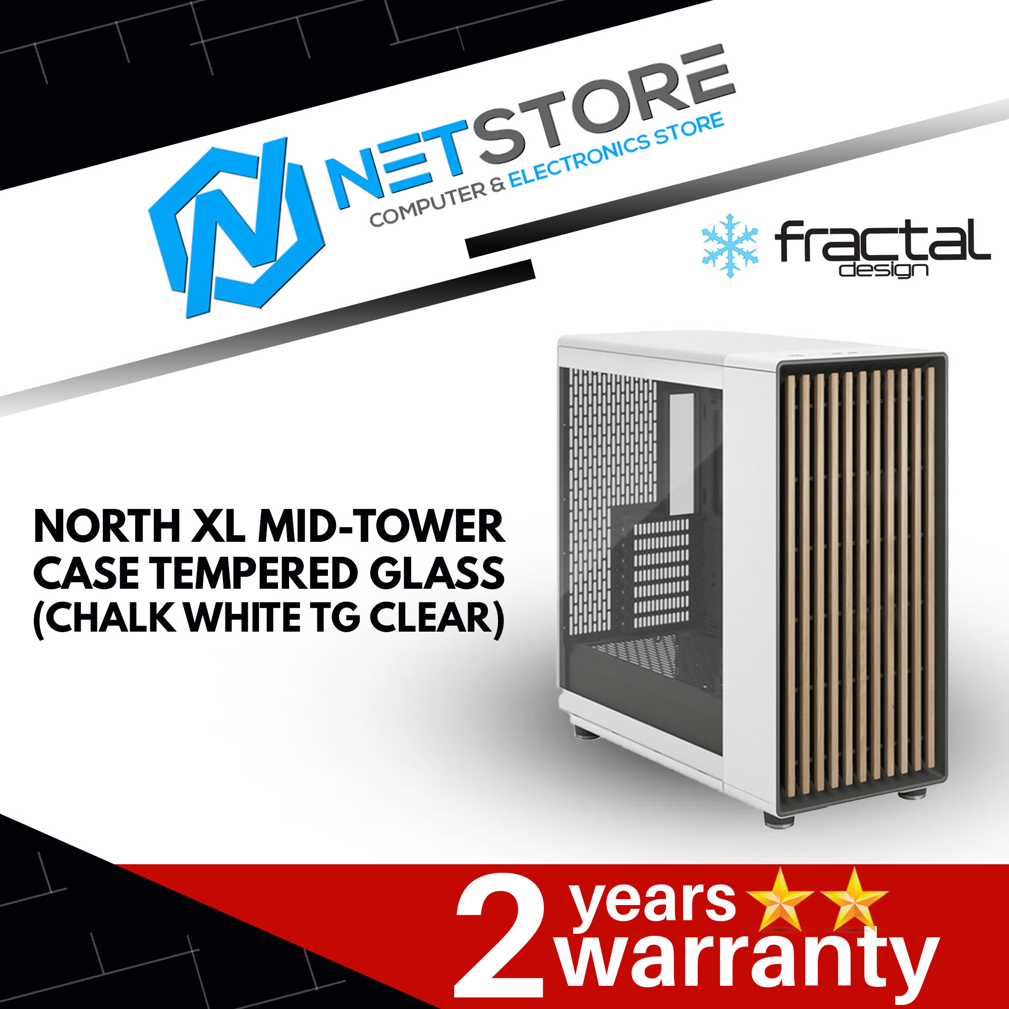 FRACTAL DESIGN NORTH XL MID-TOWER CASE TEMPERED GLASS (BLACK, WHITE)