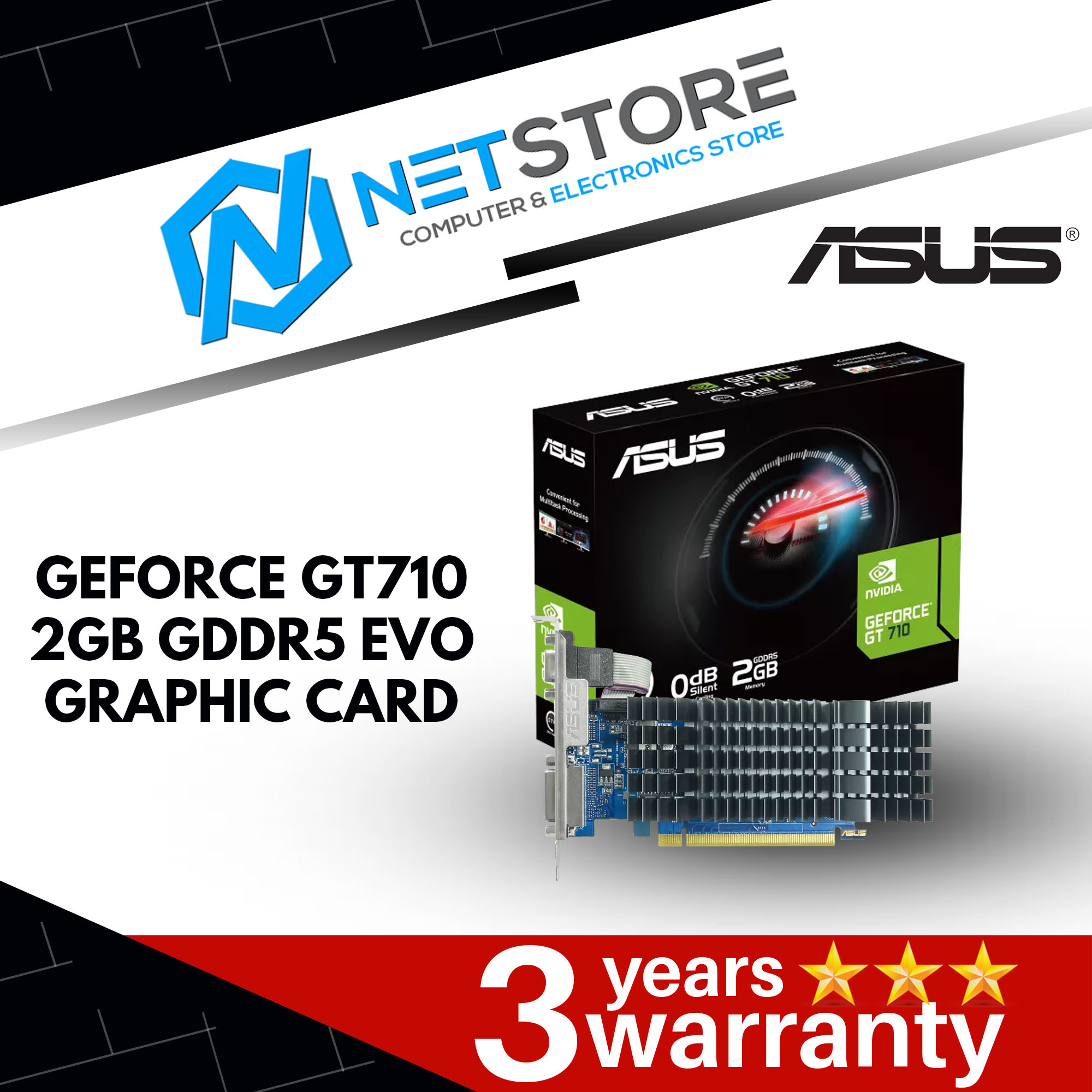 ASUS GEFORCE GT710 2GB GDDR5 EVO GRAPHIC CARD - 90YV0ALA-M0NA00