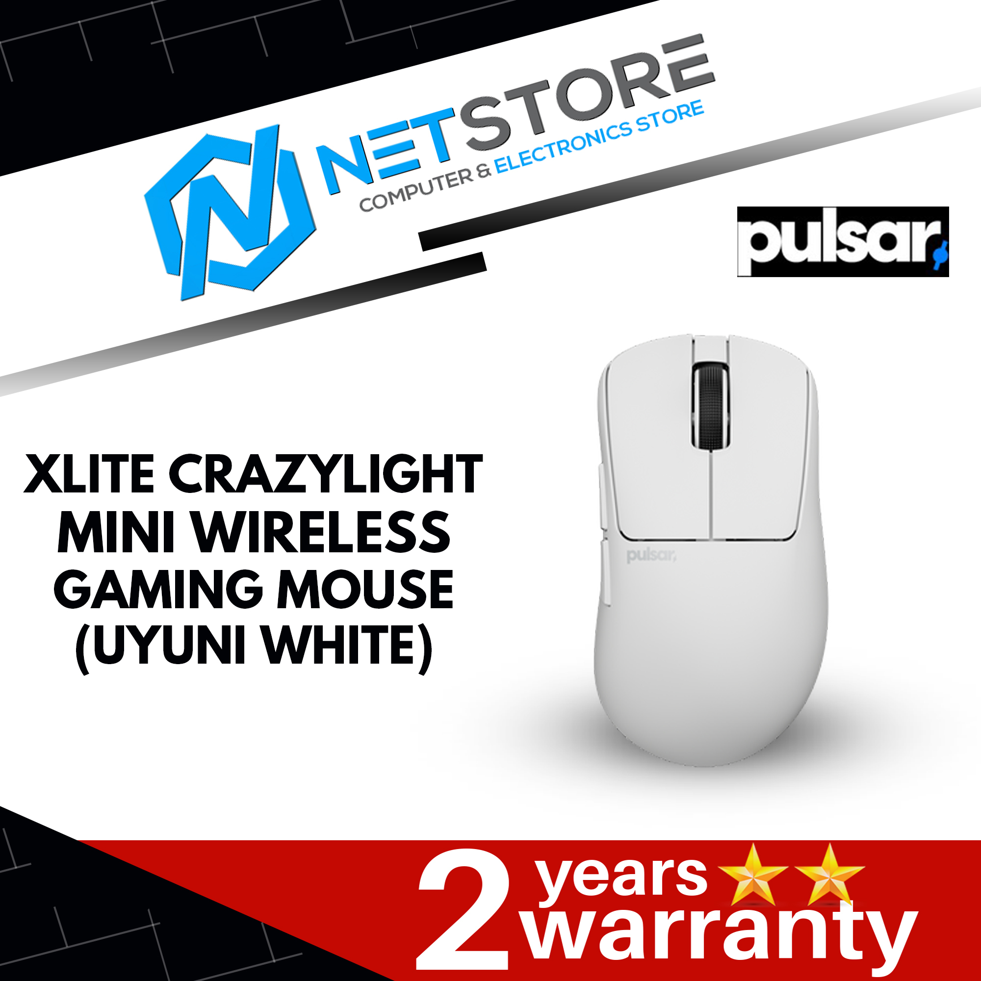 PULSAR XLITE CRAZYLIGHT MINI WIRELESS GAMING MOUSE - (JET BLACK | UYUNI WHITE)