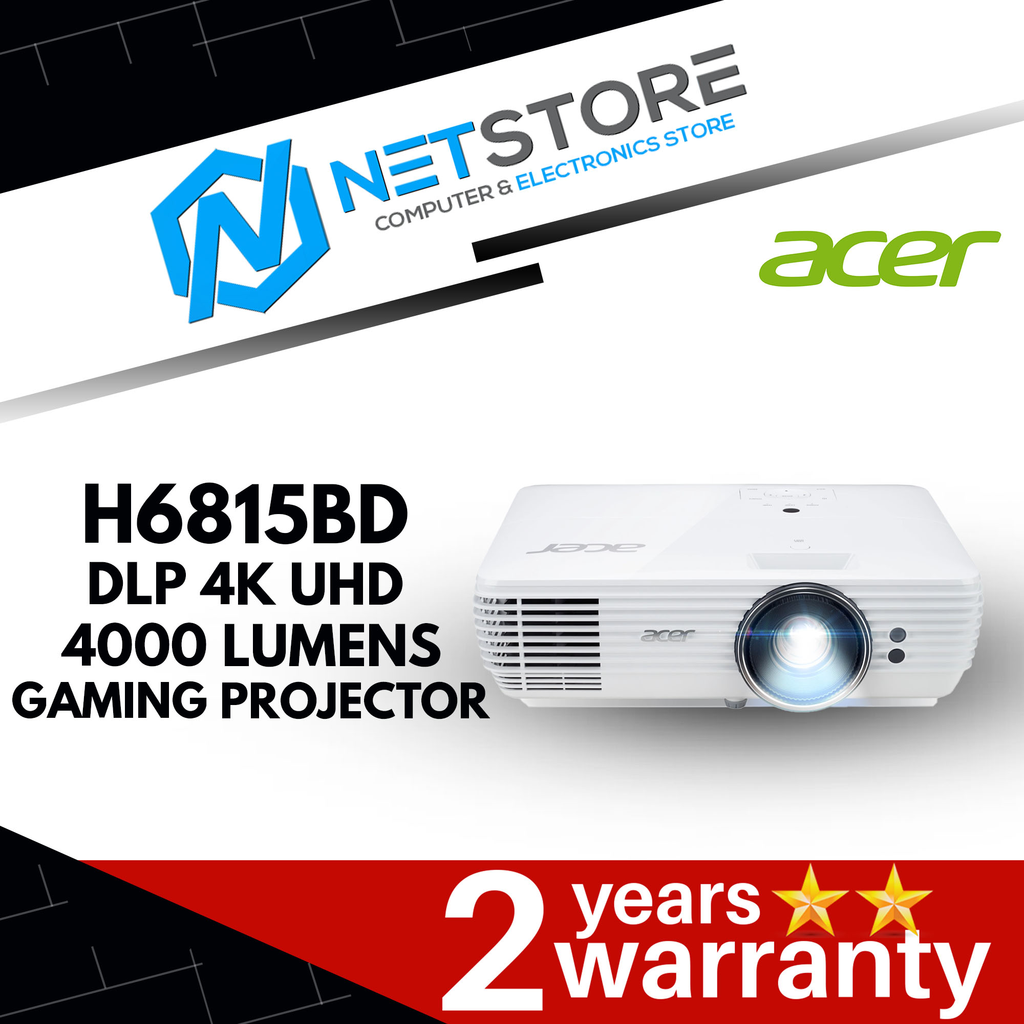 ACER H6815BD DLP 4K UHD 4000 LUMENS GAMING PROJECTOR-MR.JTA11.005