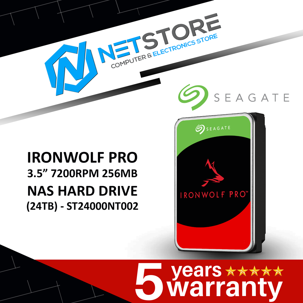 SEAGATE IRONWOLF PRO (NAS) 3.5 INTERNAL SATA HARD DRIVE 7200 RPM 256MB - 4TB / 6TB / 8TB / 10TB / 12