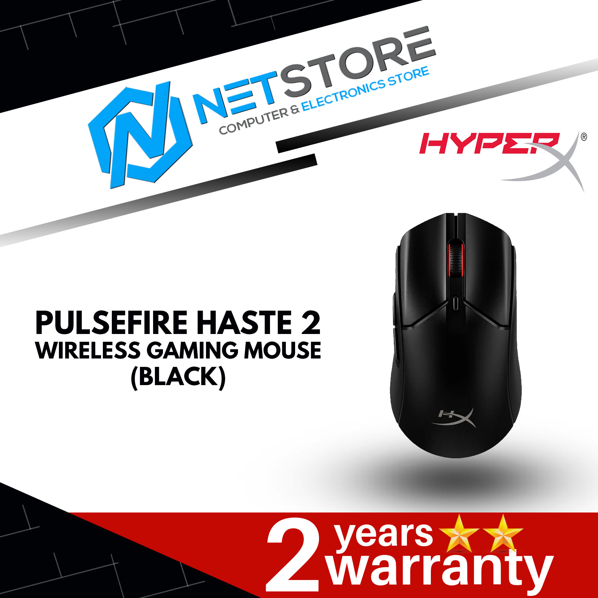 HYPERX PULSEFIRE HASTE 2 WIRELESS GAMING MOUSE (BLACK) - 6N0B0AA