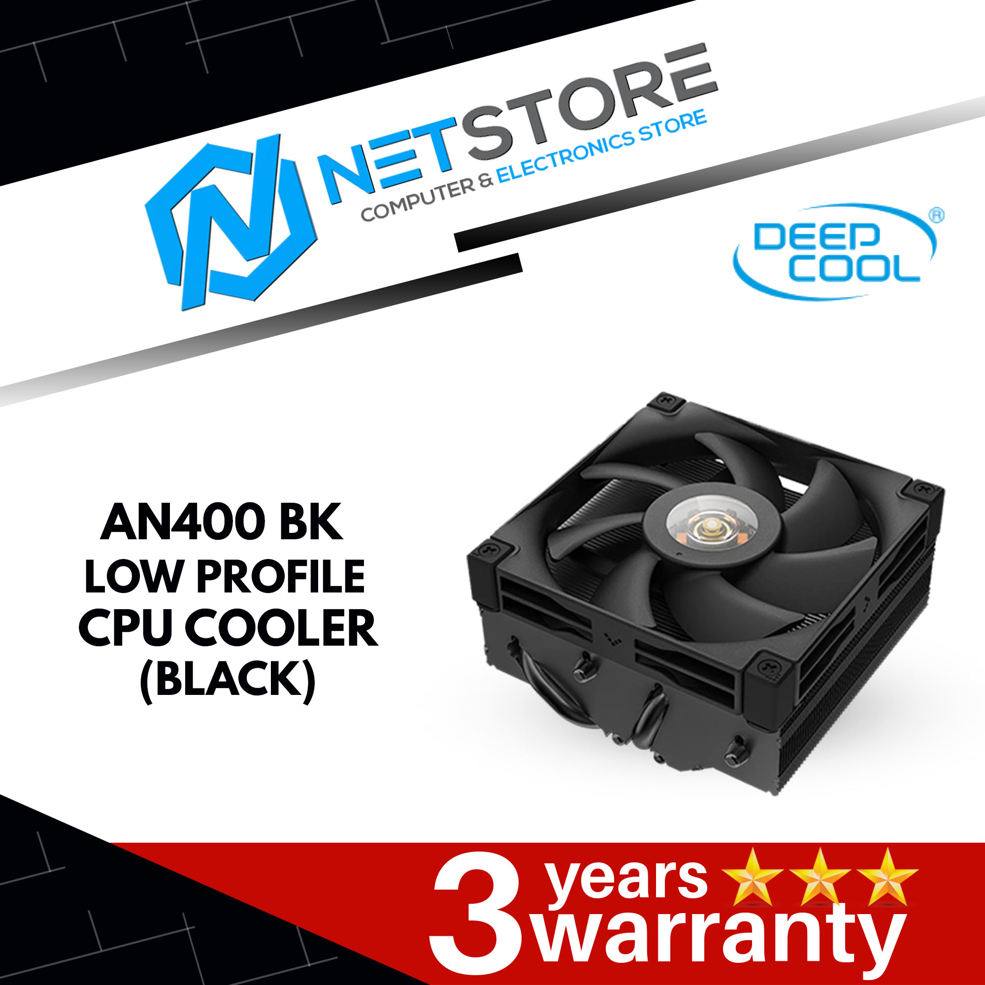 Deepcool AN400 BK Low Profile CPU Cooler - R-AN400-BKWNMN-G