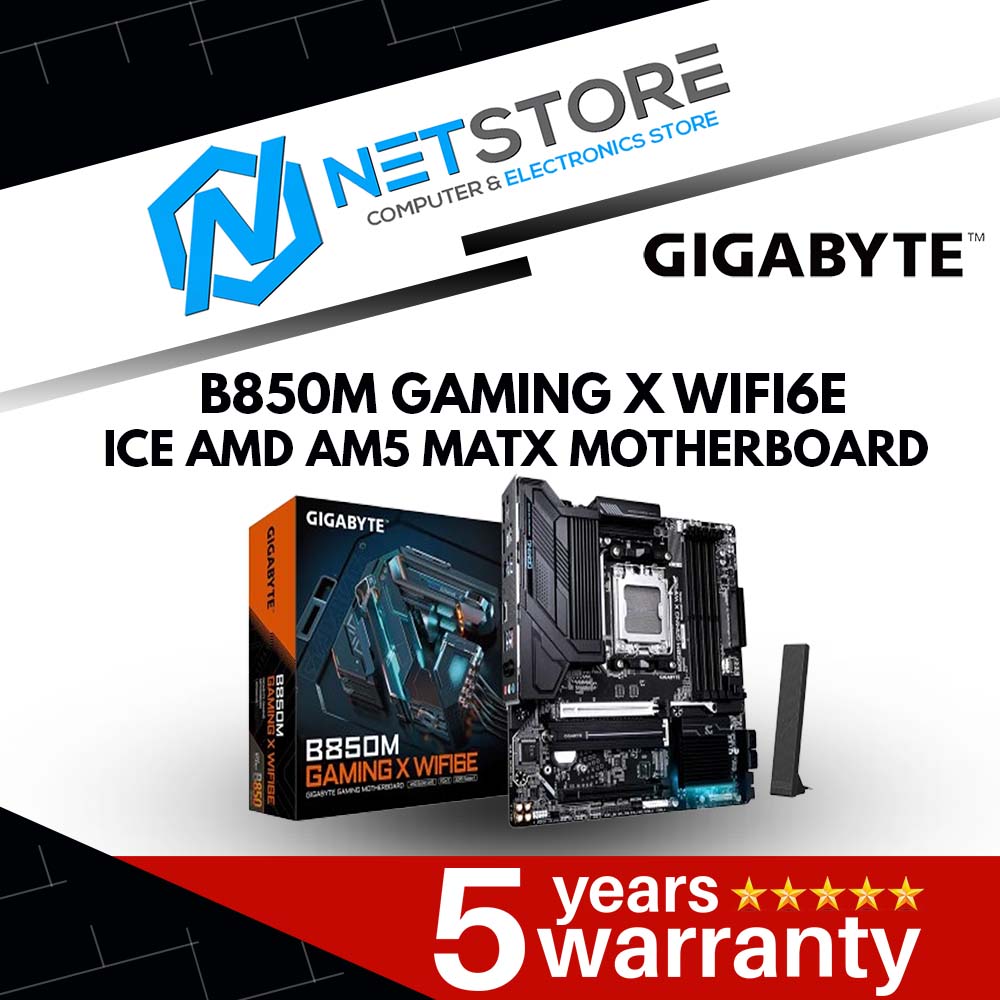 GIGABYTE B850M GAMING X WIFI6E ICE AMD AM5 MATX MOTHERBOARD
