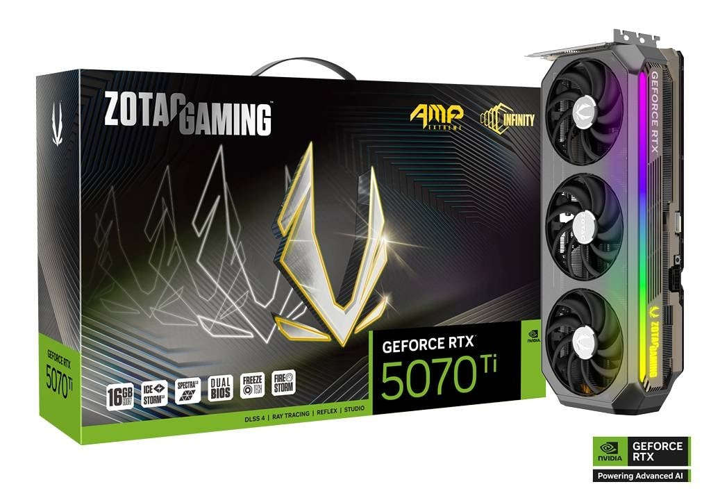 ZOTAC GAMING GEFORCE RTX 5070 TI AMP EXTREME INFINITY 16GB GDDR7 GRAPHICS CARD - ZT-B50710B-10P