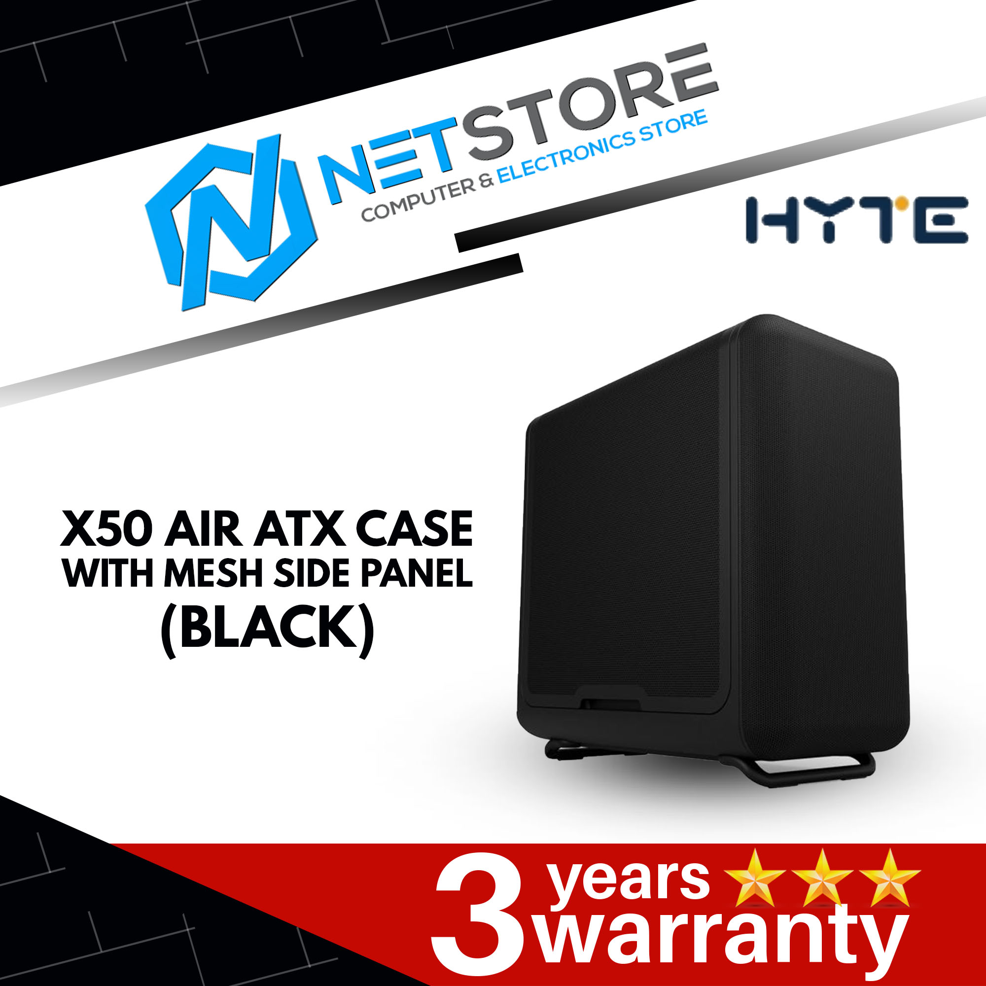 HYTE X50 AIR ATX CASE WITH MESH SIDE PANEL (BLACK/WHITE)