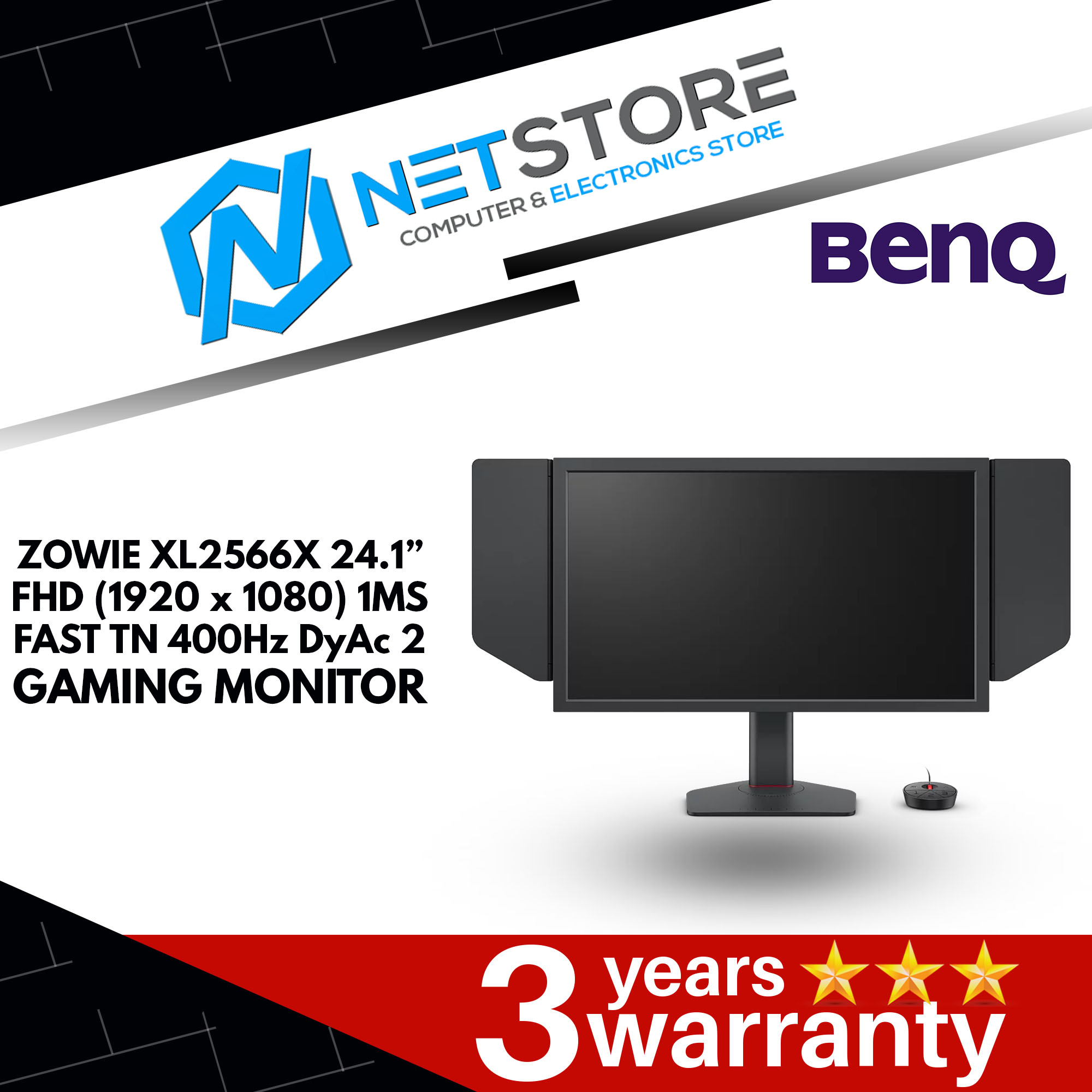 BENQ ZOWIE XL2566X 24.1” FHD (1920 x 1080) 1MS FAST TN 400Hz DyAc 2 GAMING MONITOR - 9H.LMRLB.QBP