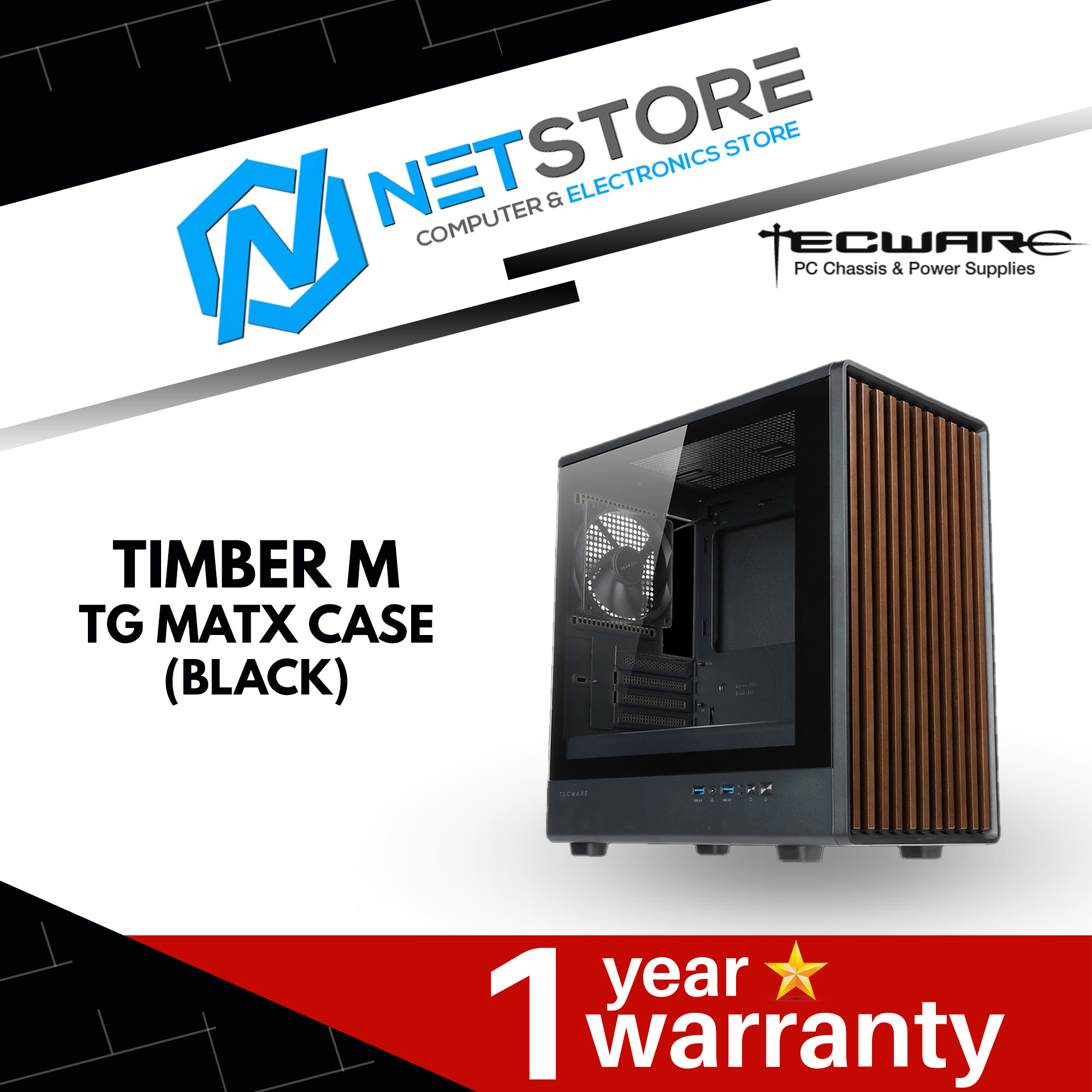 TECWARE TIMBER M TG MATX CASE - (BLACK | WHITE)