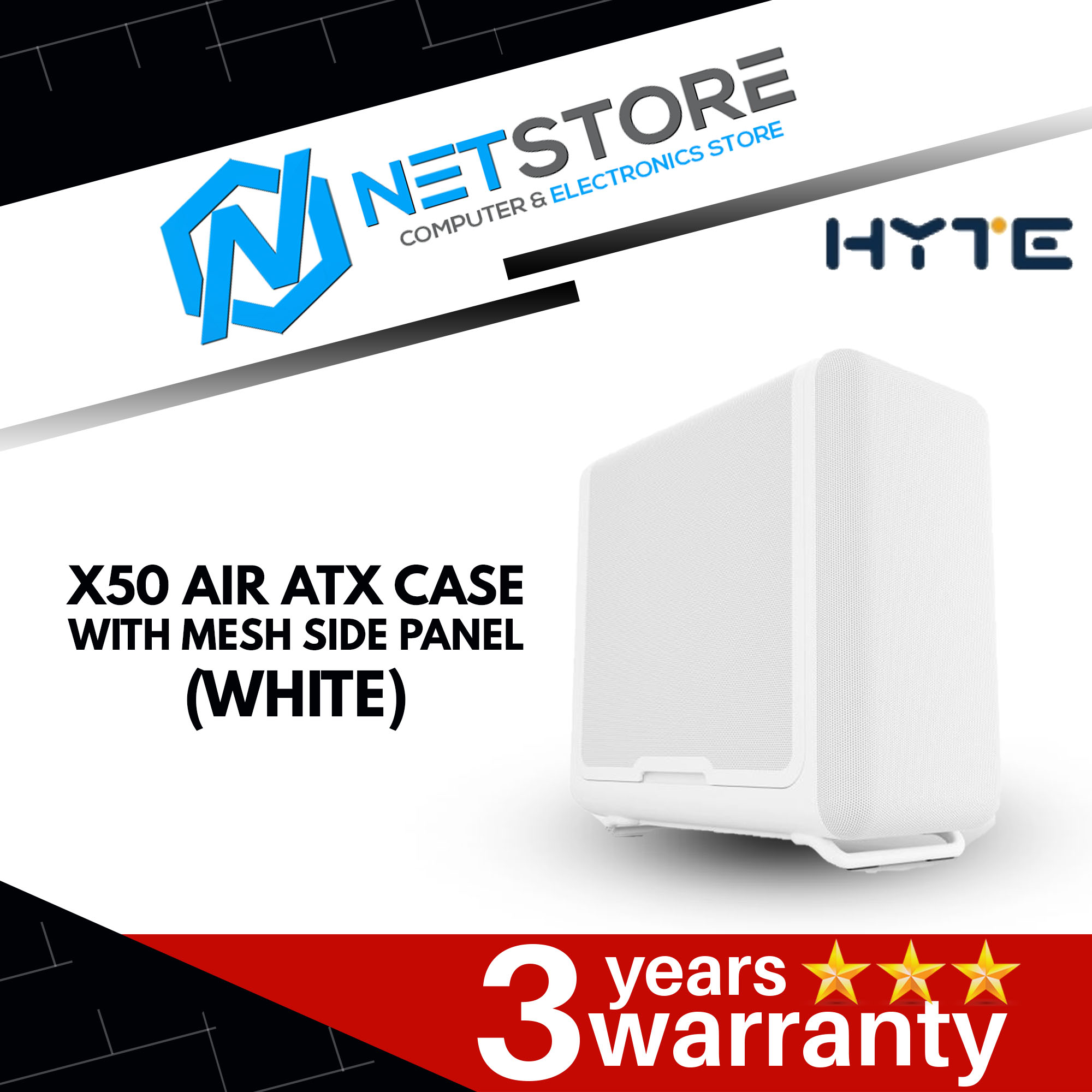 HYTE X50 AIR ATX CASE WITH MESH SIDE PANEL (BLACK/WHITE)