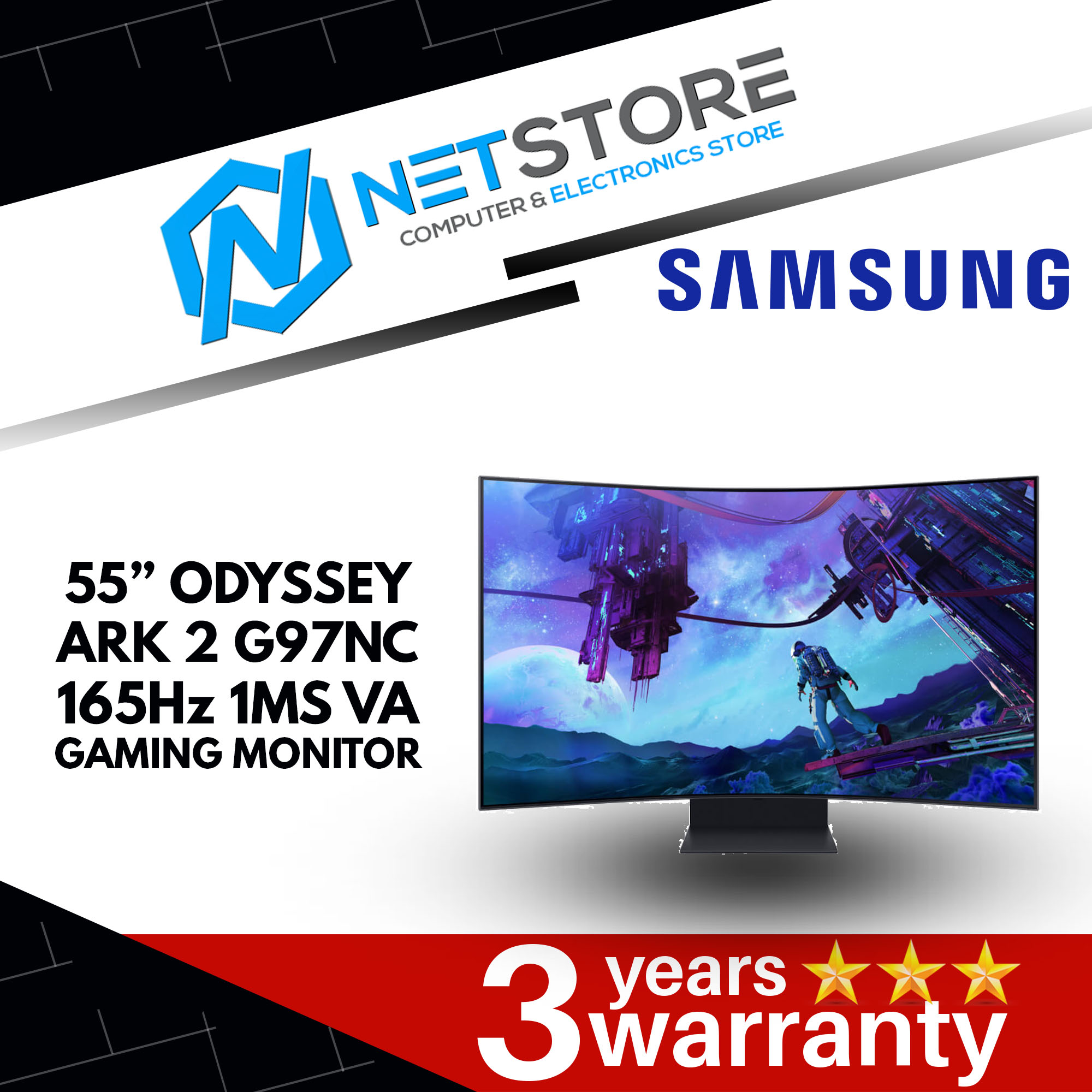 SAMSUNG 55β ODYSSEY ARK 2 G97NC 165Hz 1MS VA GAMING MONITOR - LS55CG970NEXXS