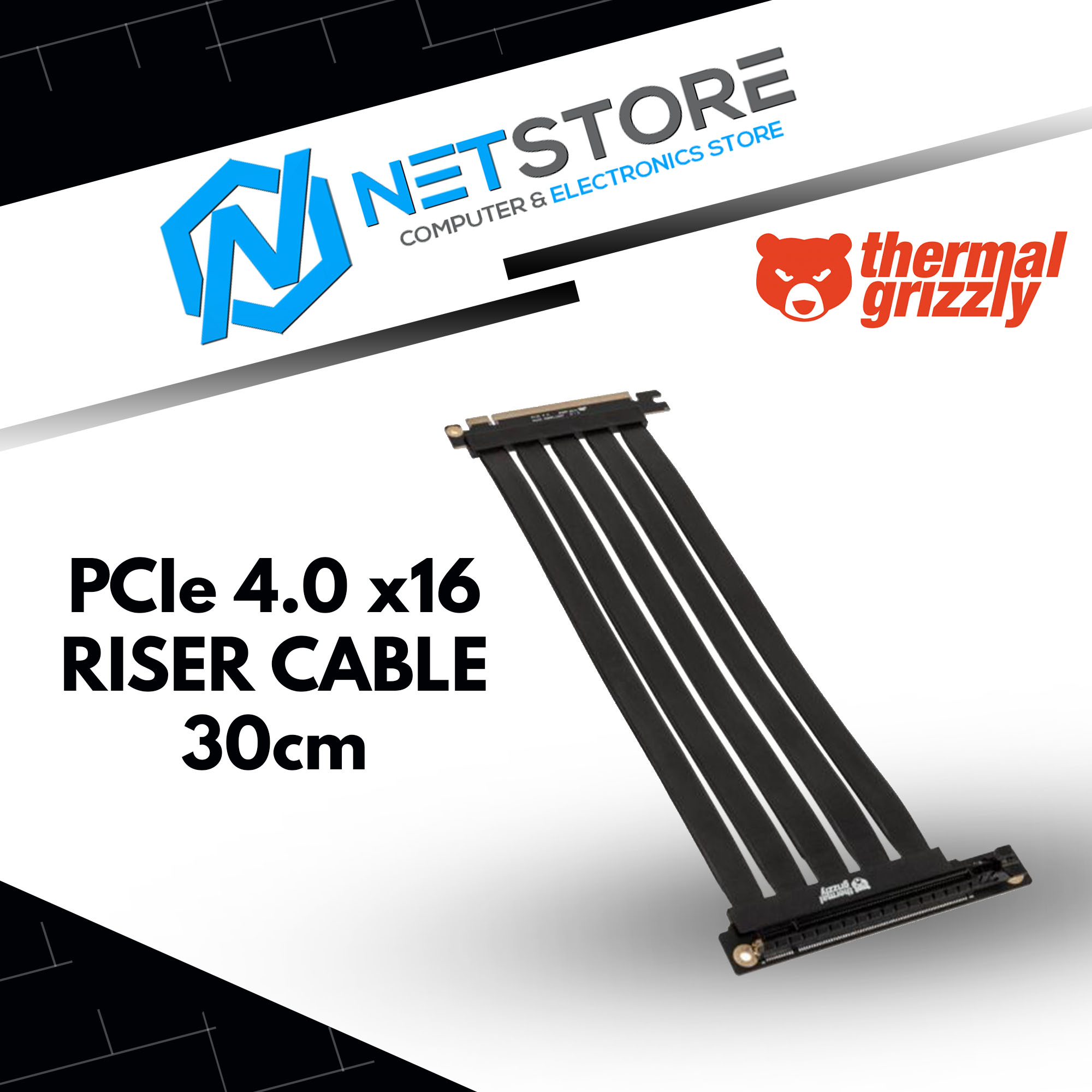 THERMAL GRIZZLY PCIe 4.0 x16 RISER CABLE 30cm - TG-PCIE-40-16-30