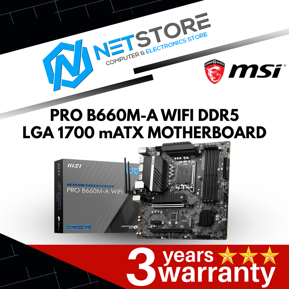 MSI PRO B660M-A WIFI DDR5 INTEL B660 mATX MOTHERBOARD