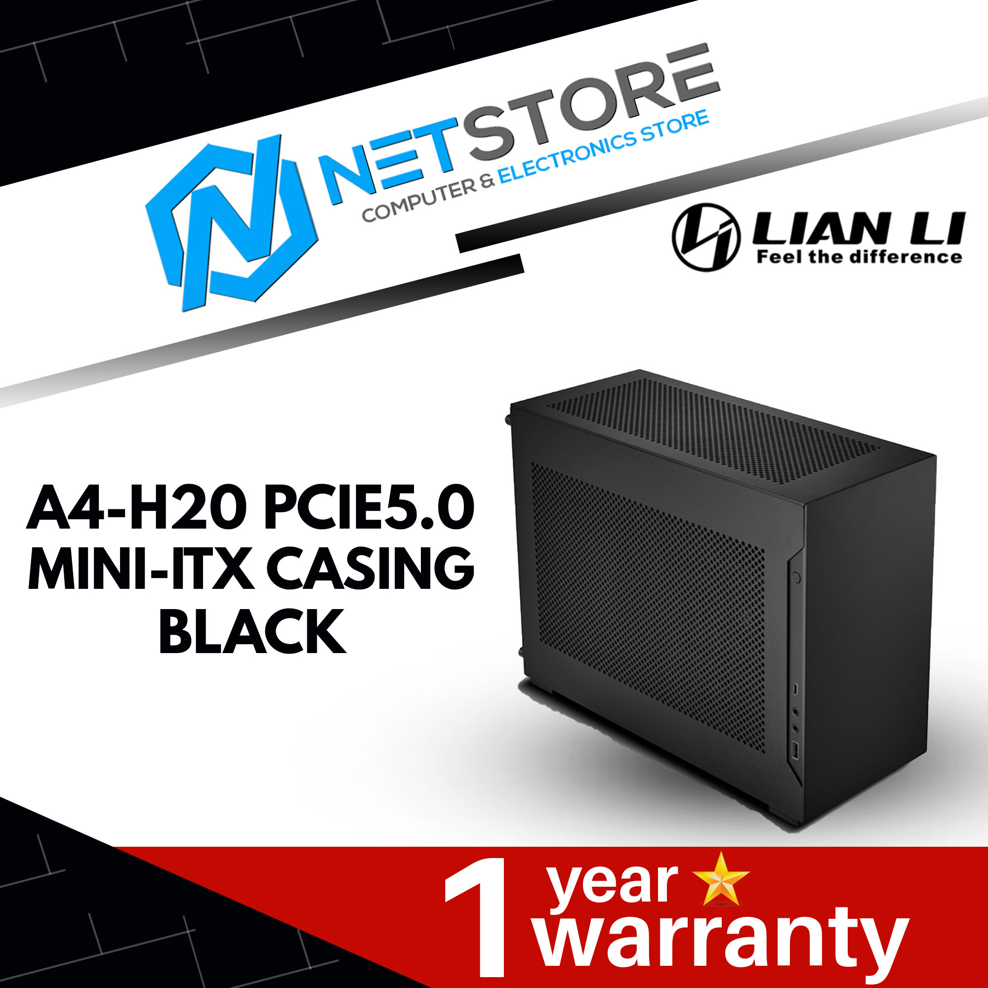 LIAN LI A4-H20 PCIE5.0 MINI-ITX CASING (BLACK/SILVER)
