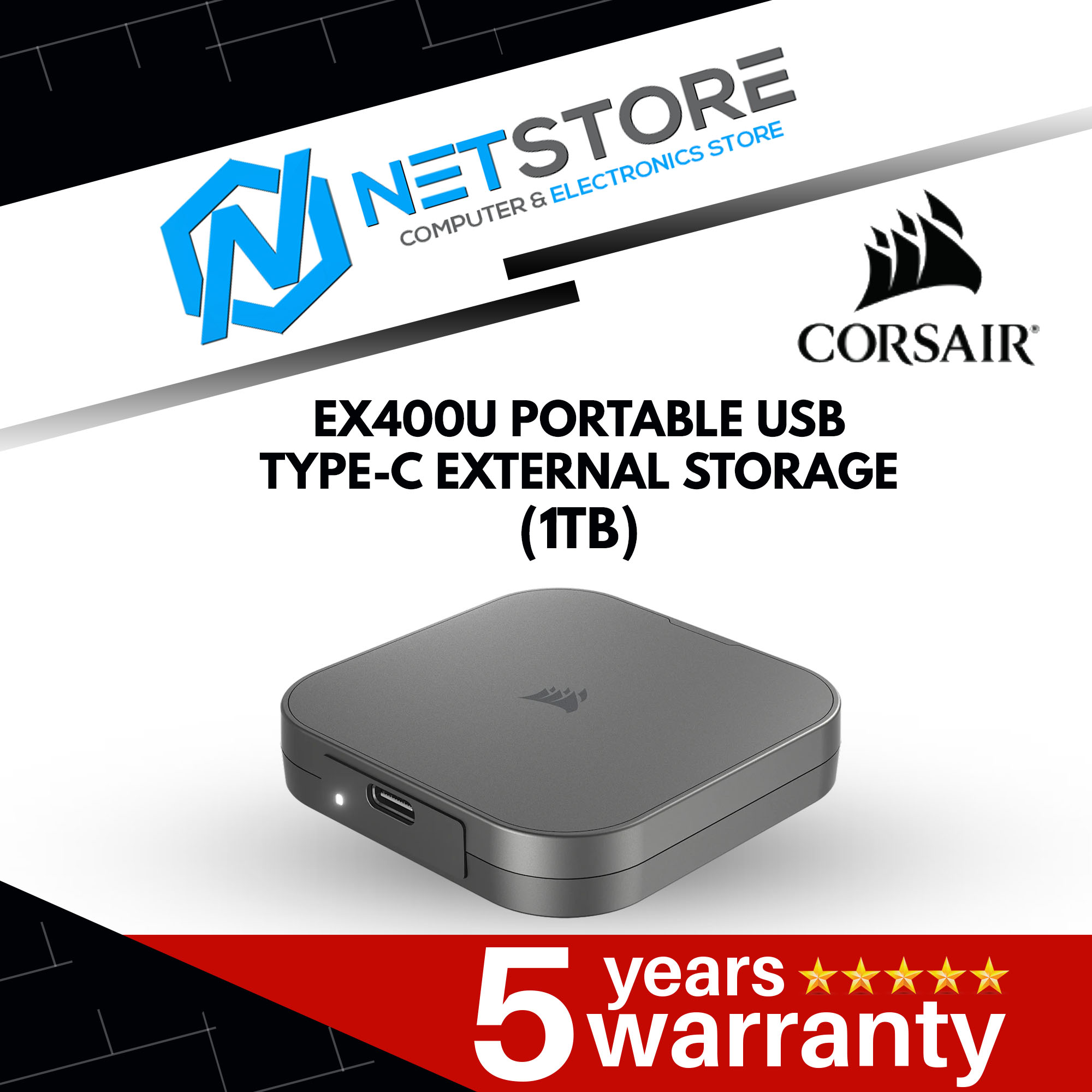 CORSAIR EX400U PORTABLE USB TYPE-C EXTERNAL STORAGE (1TB/2TB/4TB)