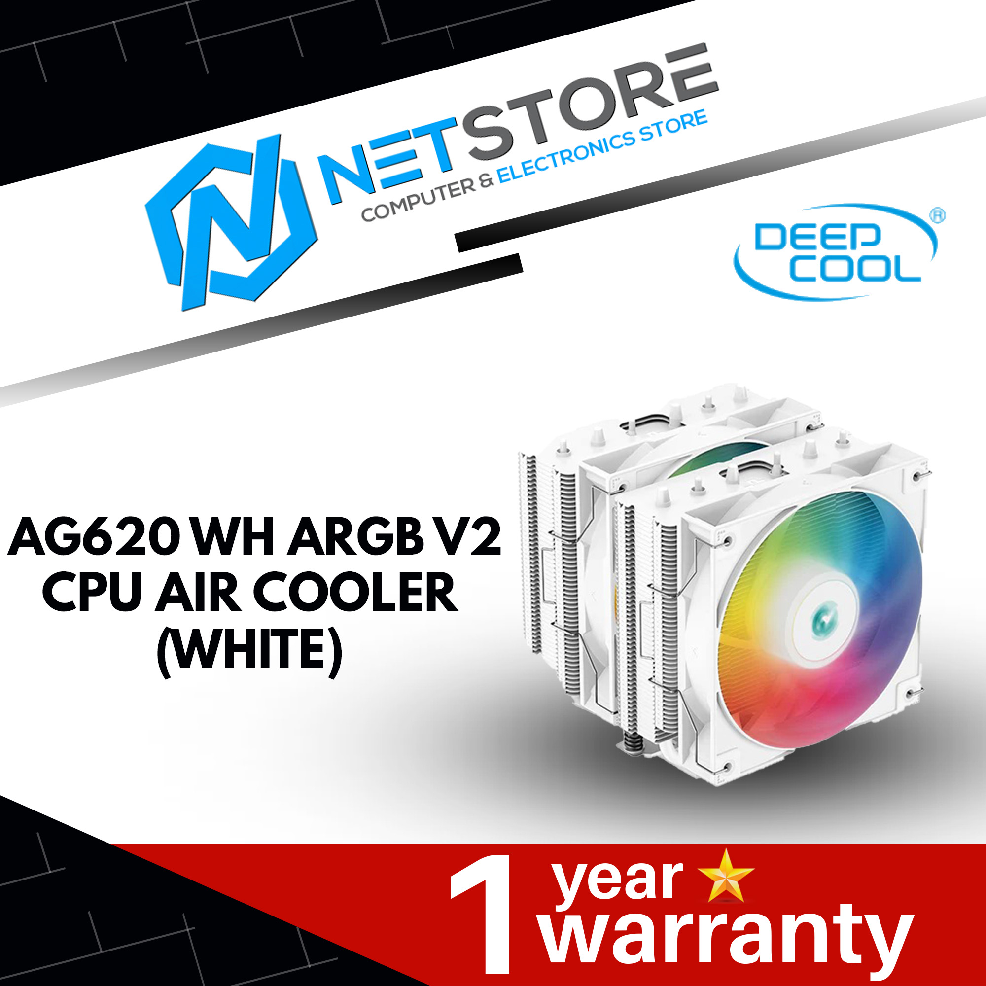 DEEPCOOL AG620 ARGB V2 AIR COOLER - (BLACK l WHITE)