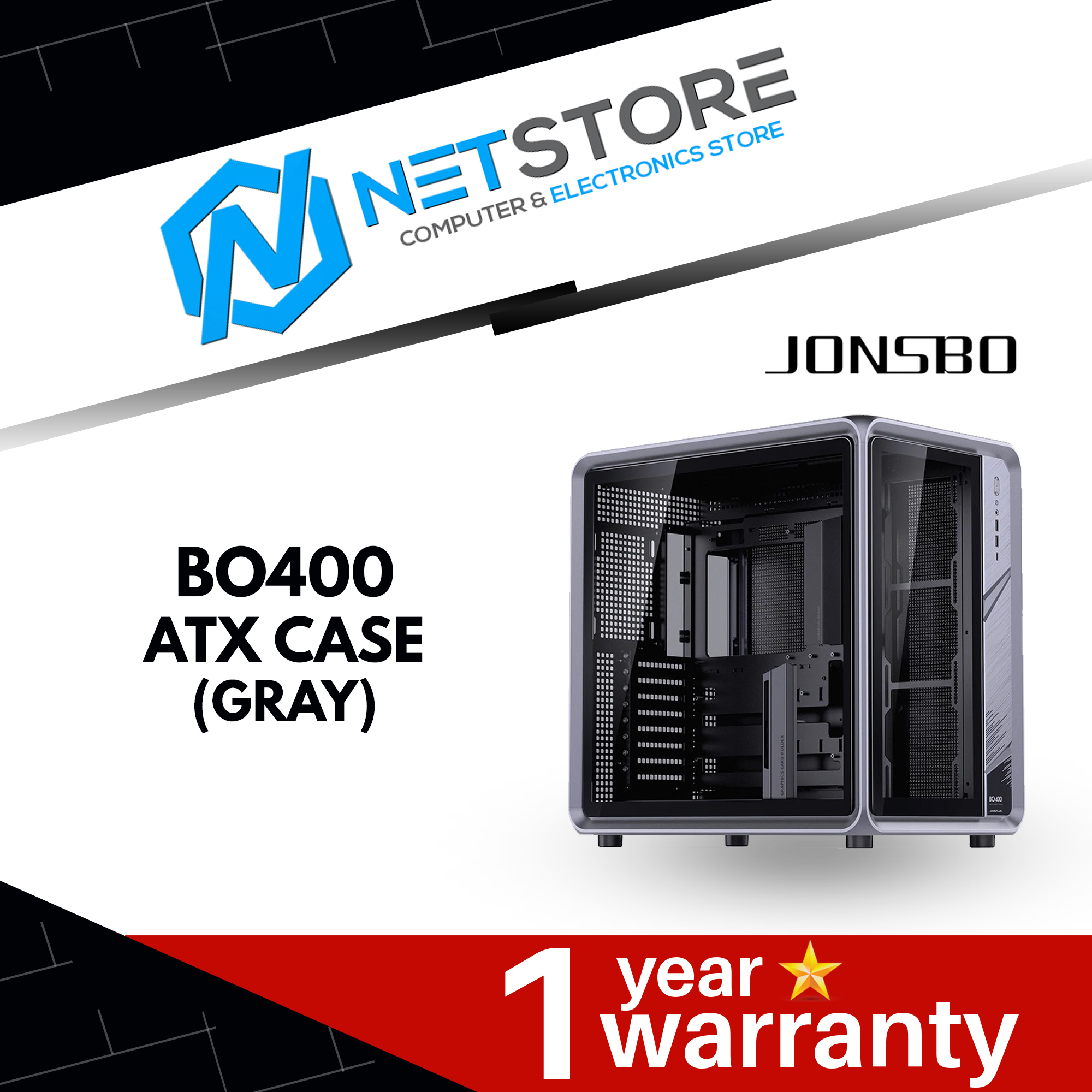 JONSBO BO400 ATX CASE - GRAY - 6970620554679