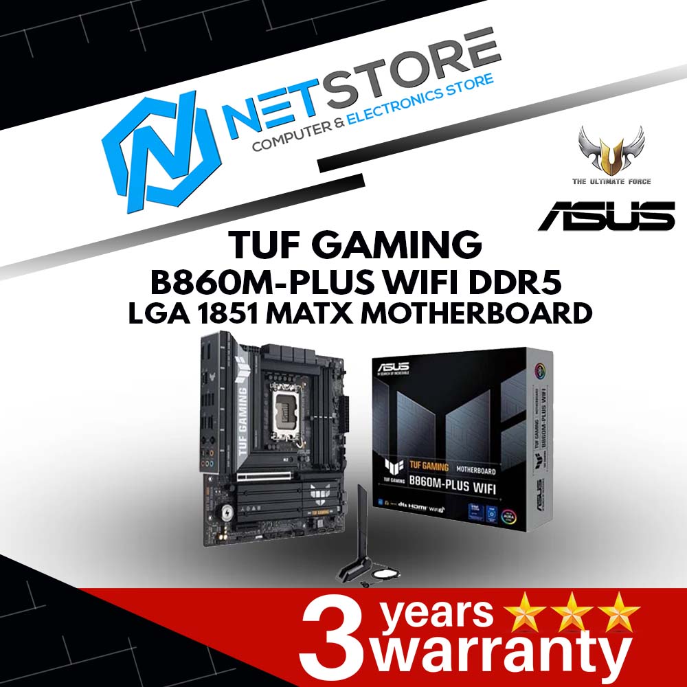 ASUS TUF GAMING B860M-PLUS WIFI DDR5 LGA 1851 MATX MOTHERBOARD - 90MB1JV0-M0UAY0