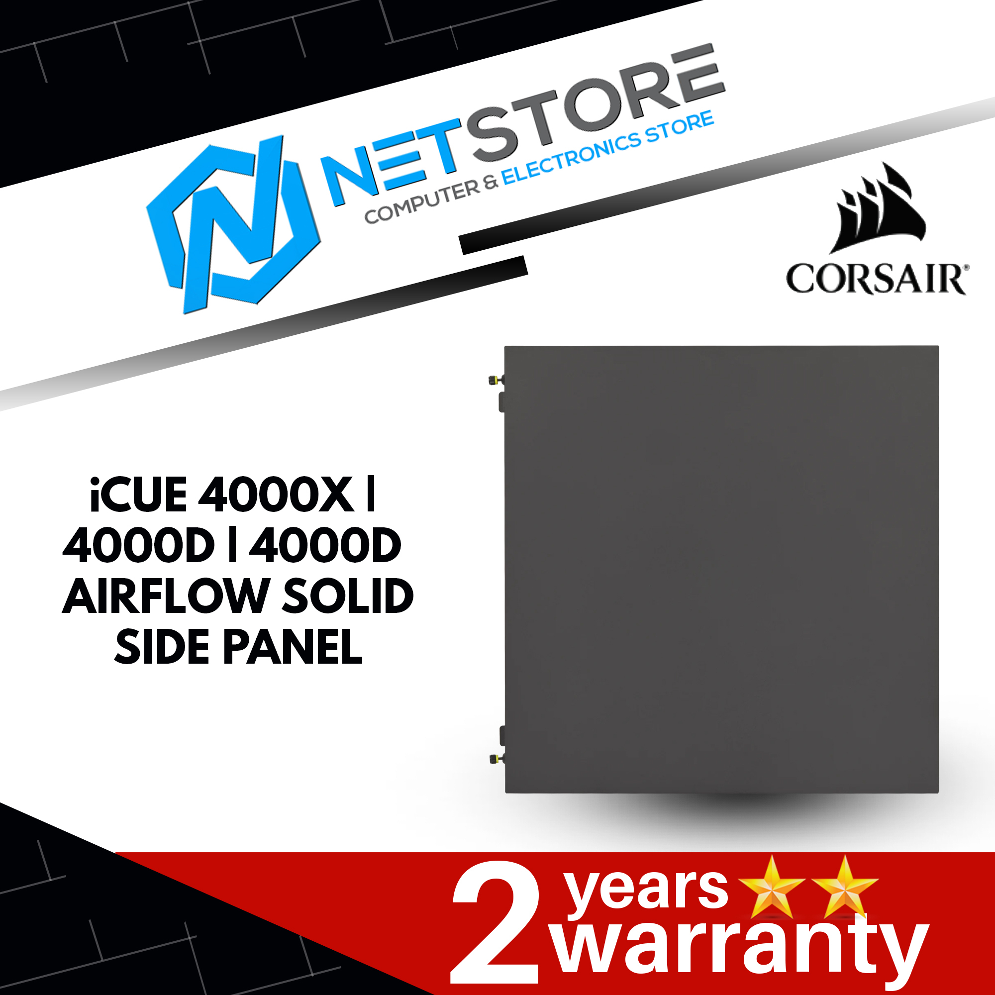 CORSAIR ICUE 4000X | 4000D | 4000D AIRFLOW SOLID SIDE PANEL - BLACK - CC-8900434