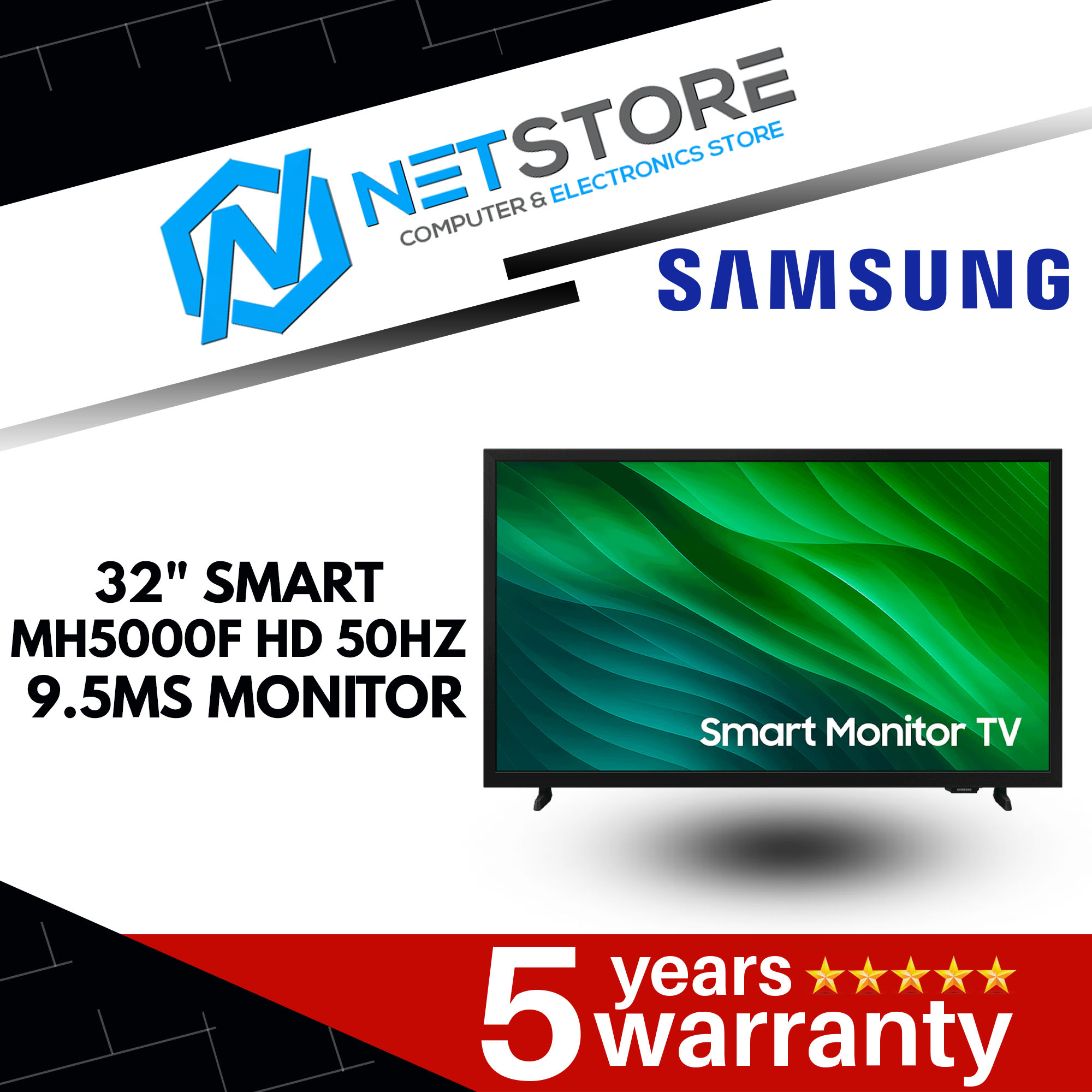 SAMSUNG 32" SMART MH5000F HD 50HZ  9.5MS MONITOR - LS32H5000FKXXM