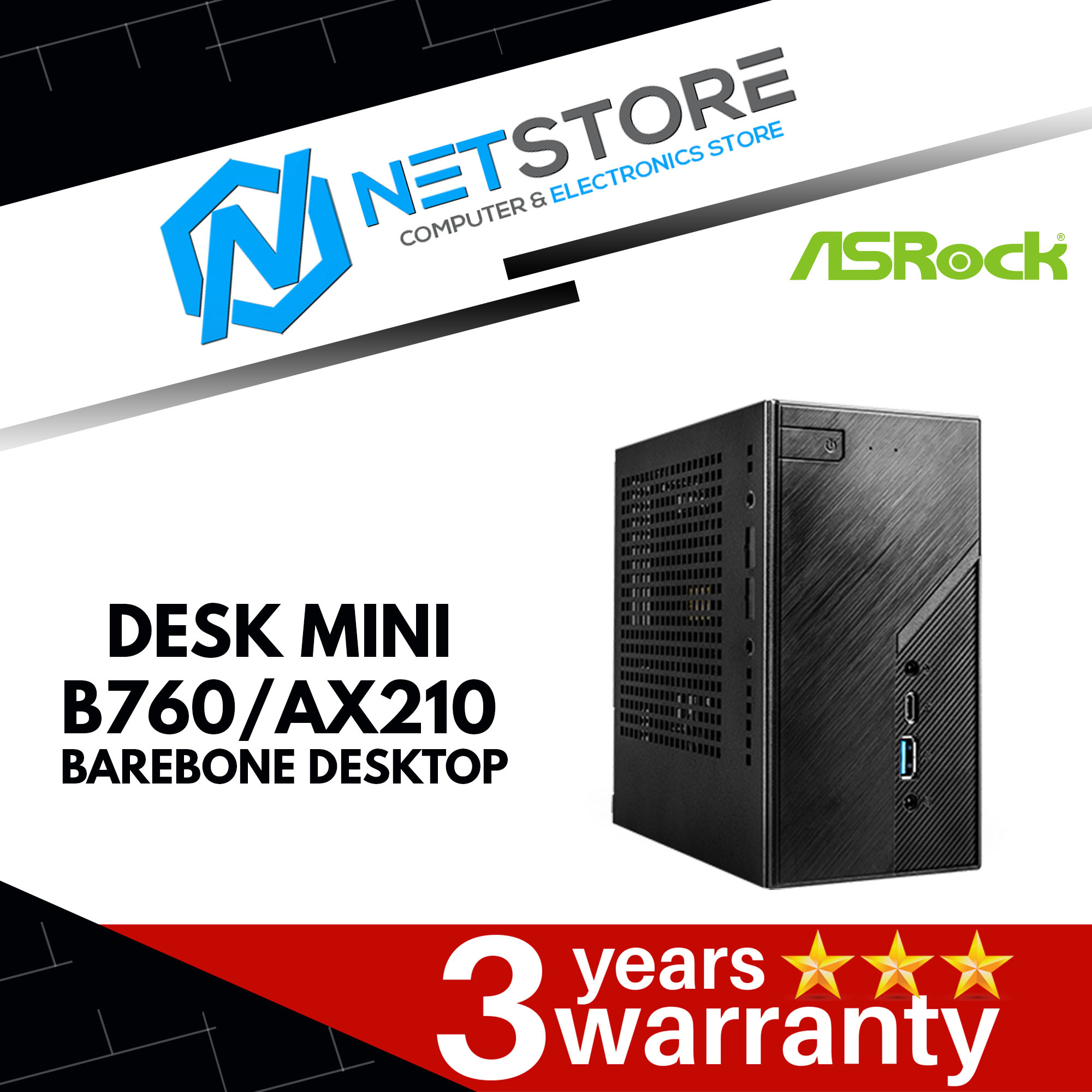 ASRock DeskMini B760/AX210 Barebone - 90BXG4E01-A21IA0W
