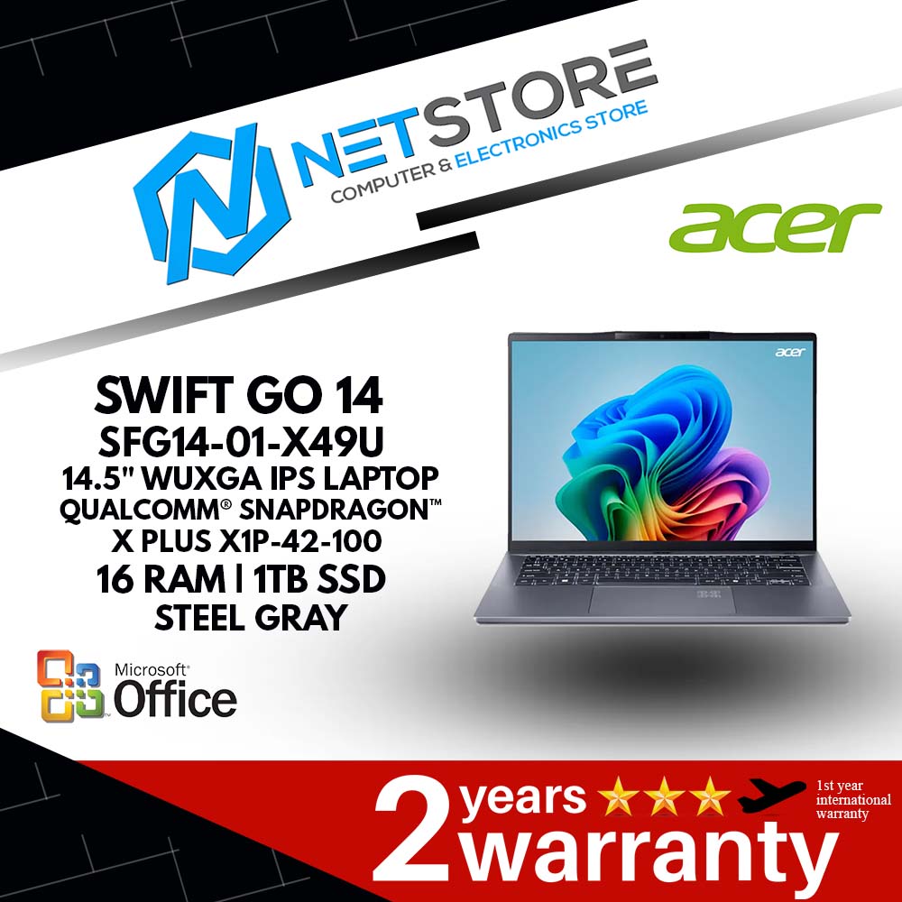 ACER SWIFT GO 14 SFG14-01-X49U  14.5" WUXGA IPS LAPTOP 16 RAM | 1TB  SSD STEEL GRAY- NX.KYXSM.001