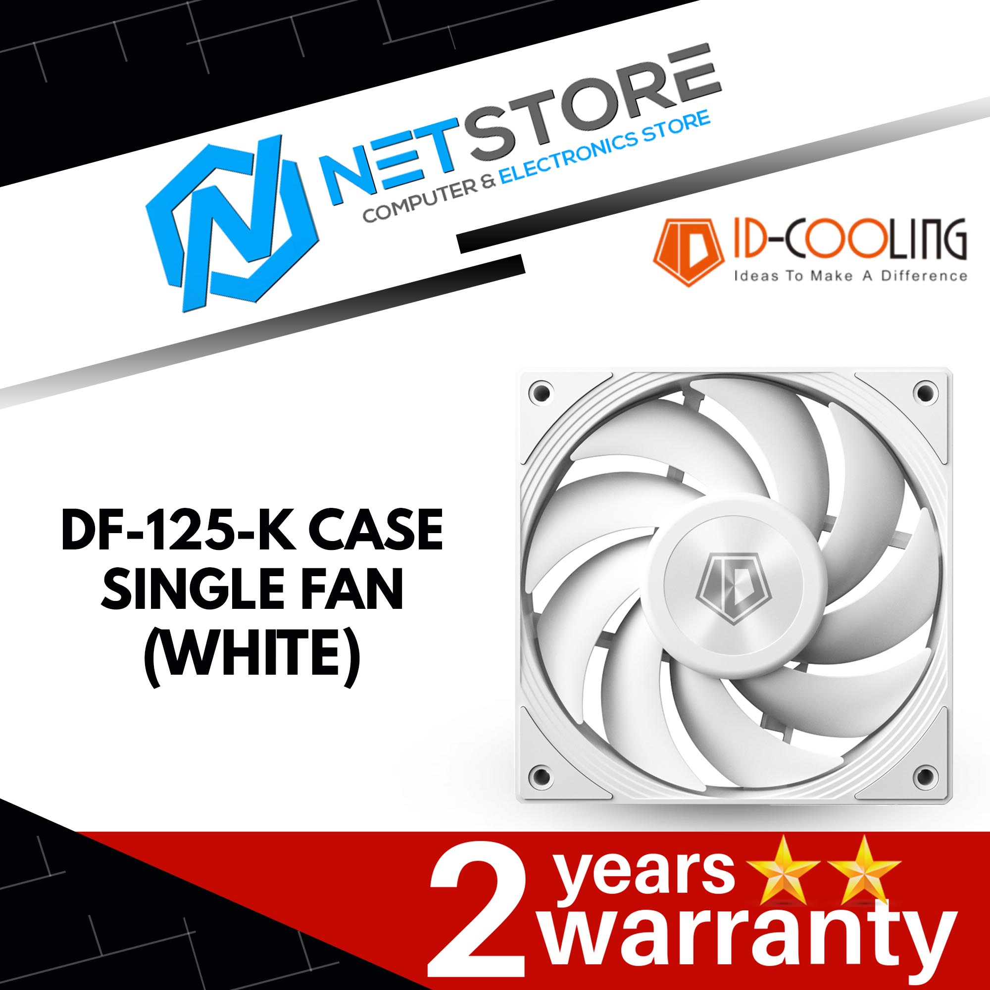 ID-COOLING DF-125-K CASE FAN (1PC) -(BLACK l WHITE)