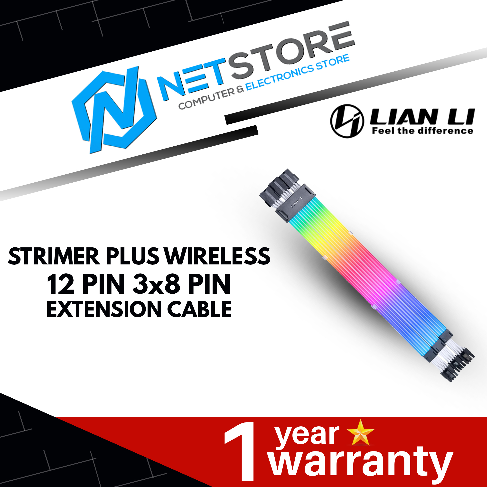 LIAN LI STRIMER PLUS WIRELESS 12 PIN 3x8 PIN EXTENSION CABLE - PW12-1W