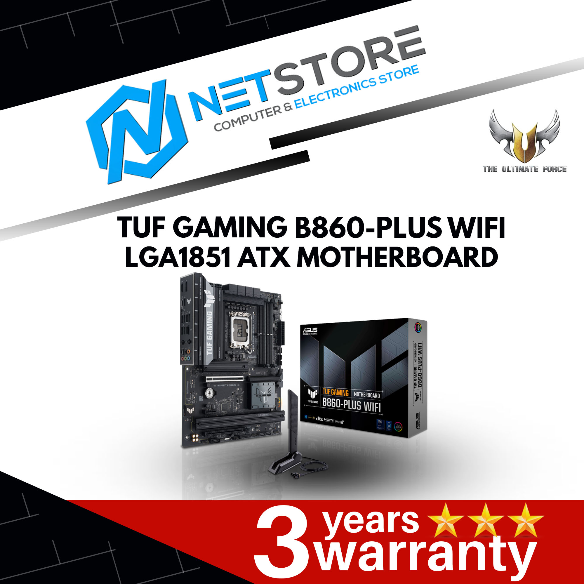 ASUS TUF GAMING B860-PLUS WIFI LGA1851 ATX MOTHERBOARD - 90MB1JL0-M0UAY0