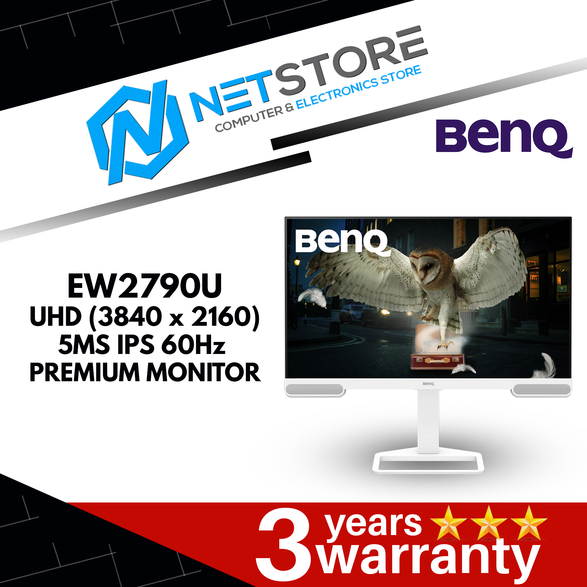 BENQ EW2790U 4K UHD USB-C ERGONOMIC PREMIUM MONITOR - 9H.LN3LJ.LBP
