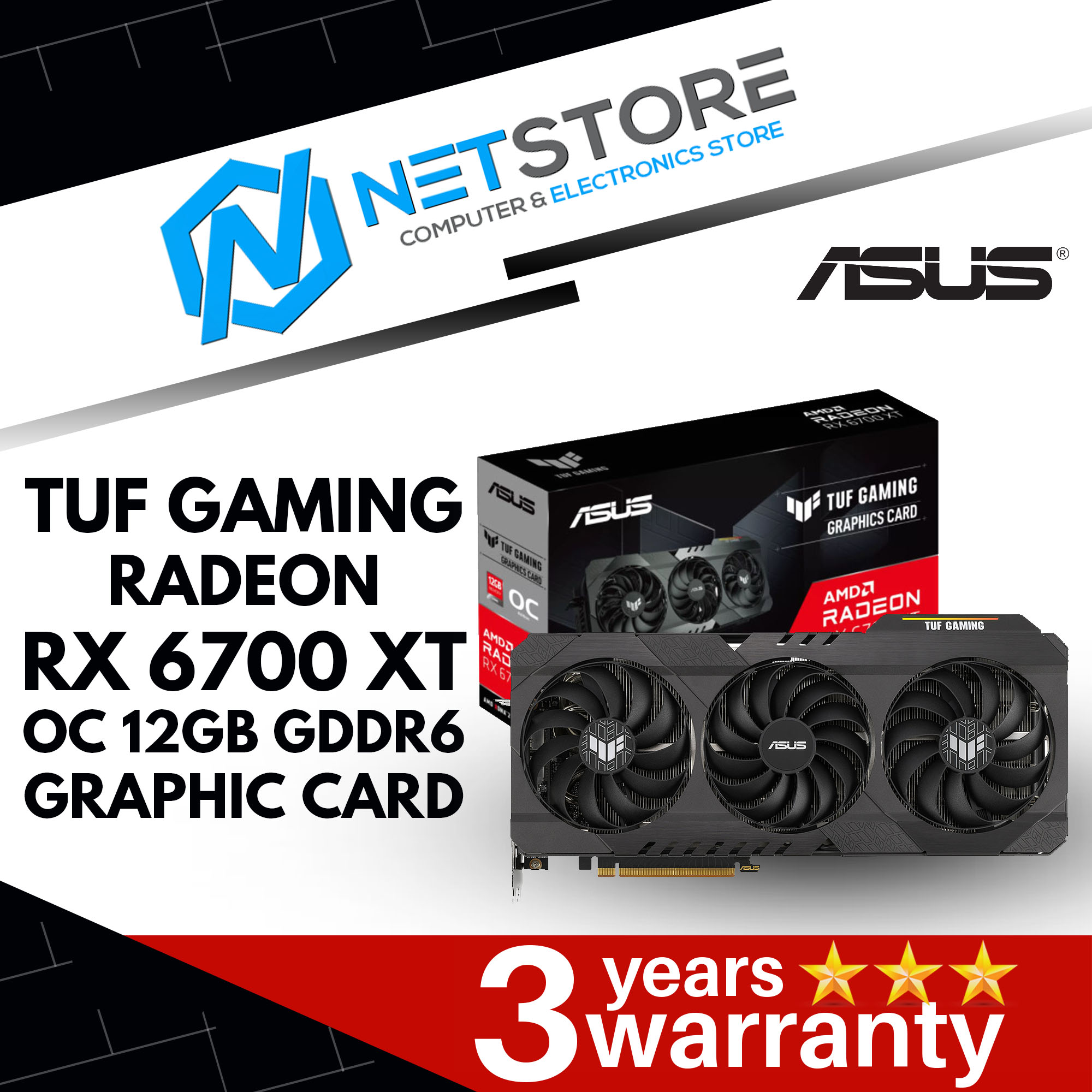 ASUS TUF GAMING RADEON RX 6700 XT OC EDITION 12GB GDDR6 GRAPHIC CARD - TUF-RX6700XT-O12G-GAMING