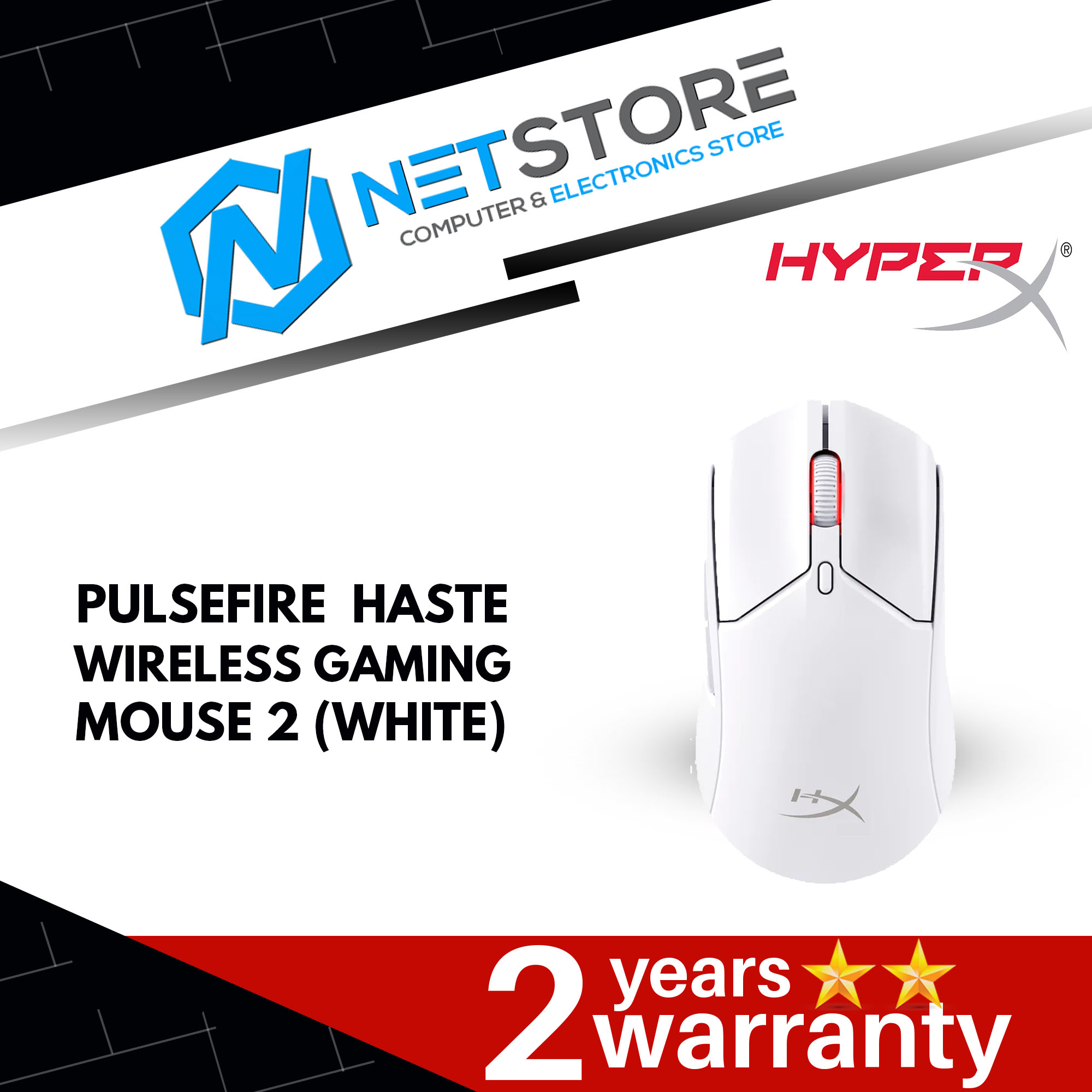 HYPERX PULSEFIRE HASTE WHITE WIRELESS GAMING MOUSE 2 - 6N0A9AA