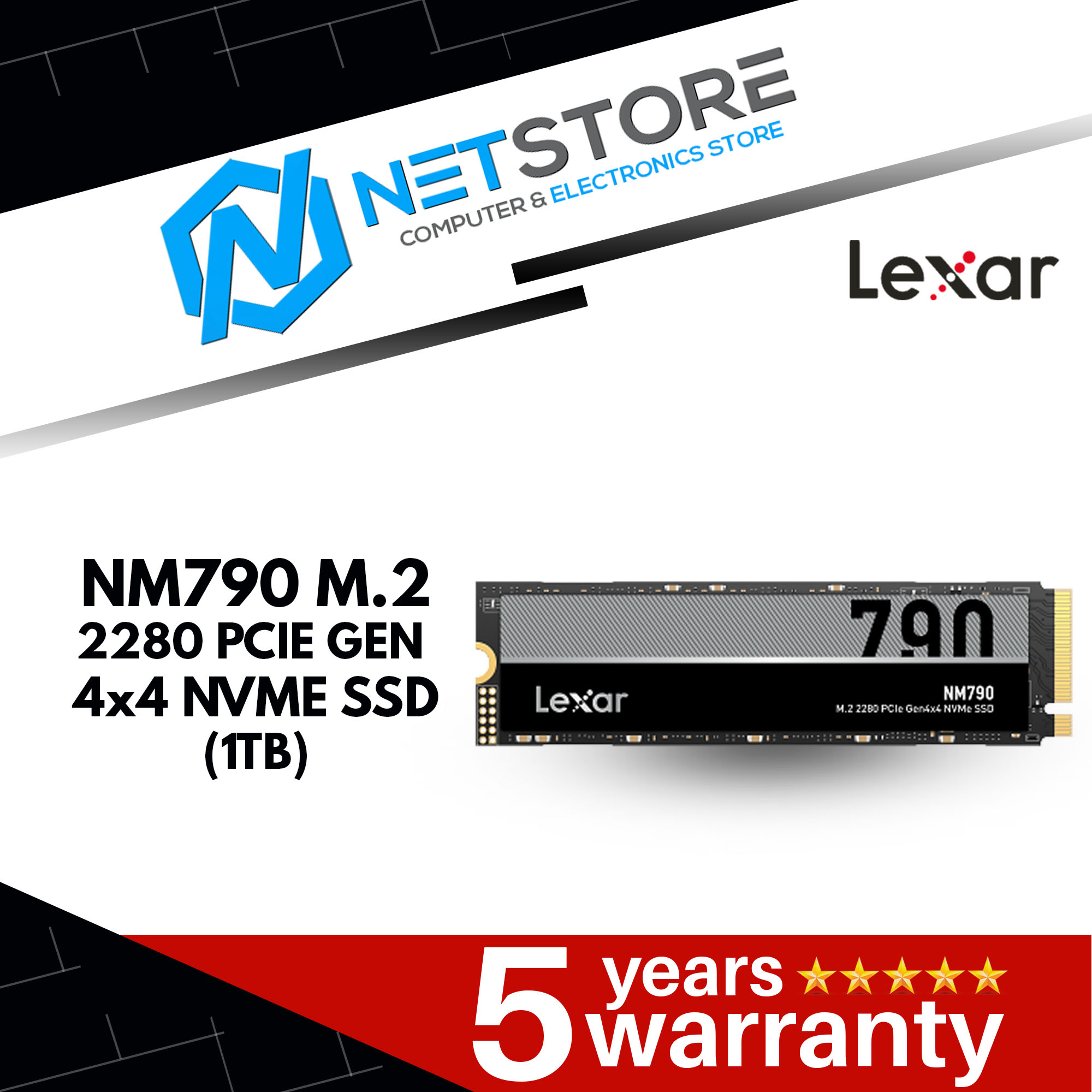 LEXAR NM790 M.2 2280 PCIE GEN 4x4 NVME SSD - (512GB | 1TB | 2TB | 4TB)