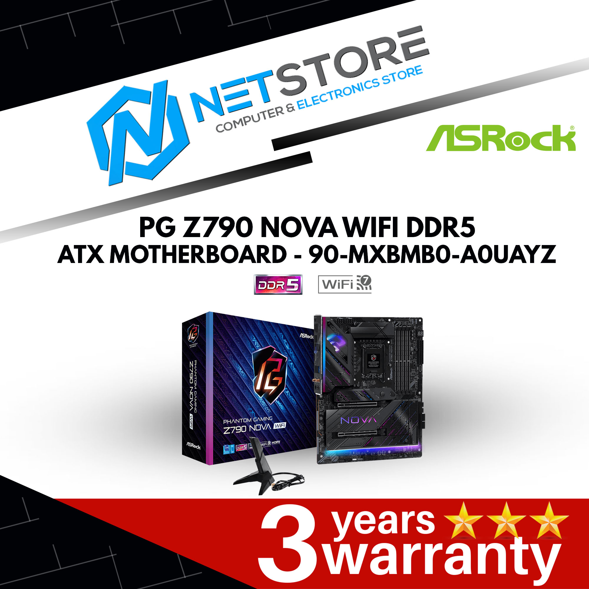ASROCK PG Z790 NOVA WIFI DDR5 ATX MOTHERBOARD - 90-MXBMB0-A0UAYZ