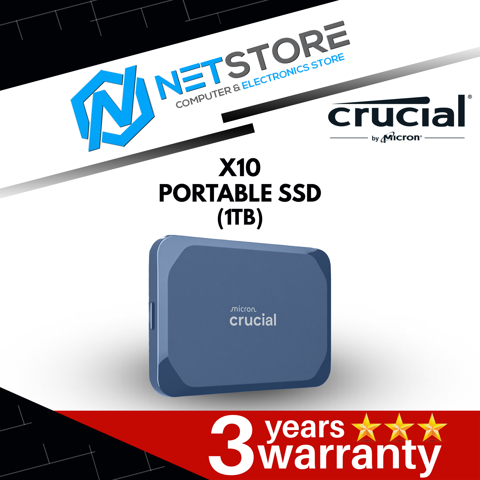 CRUCIAL X10 PORTABLE SSD - BLUE - (1TB | 2TB | 4TB | 6TB | 8TB)