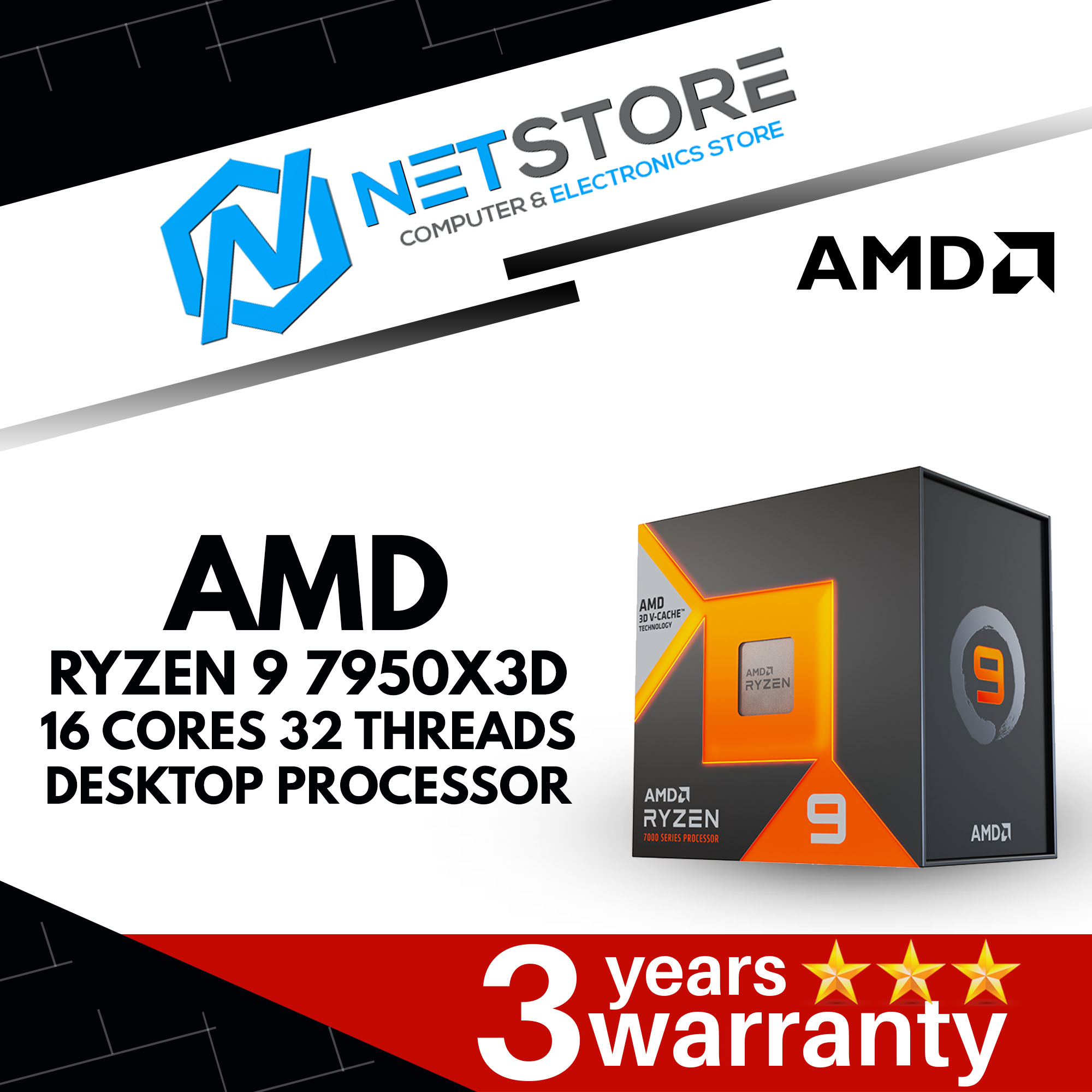 AMD RYZEN 9 7950X3D 16 CORES 32 THREADS DESKTOP PROCESSOR