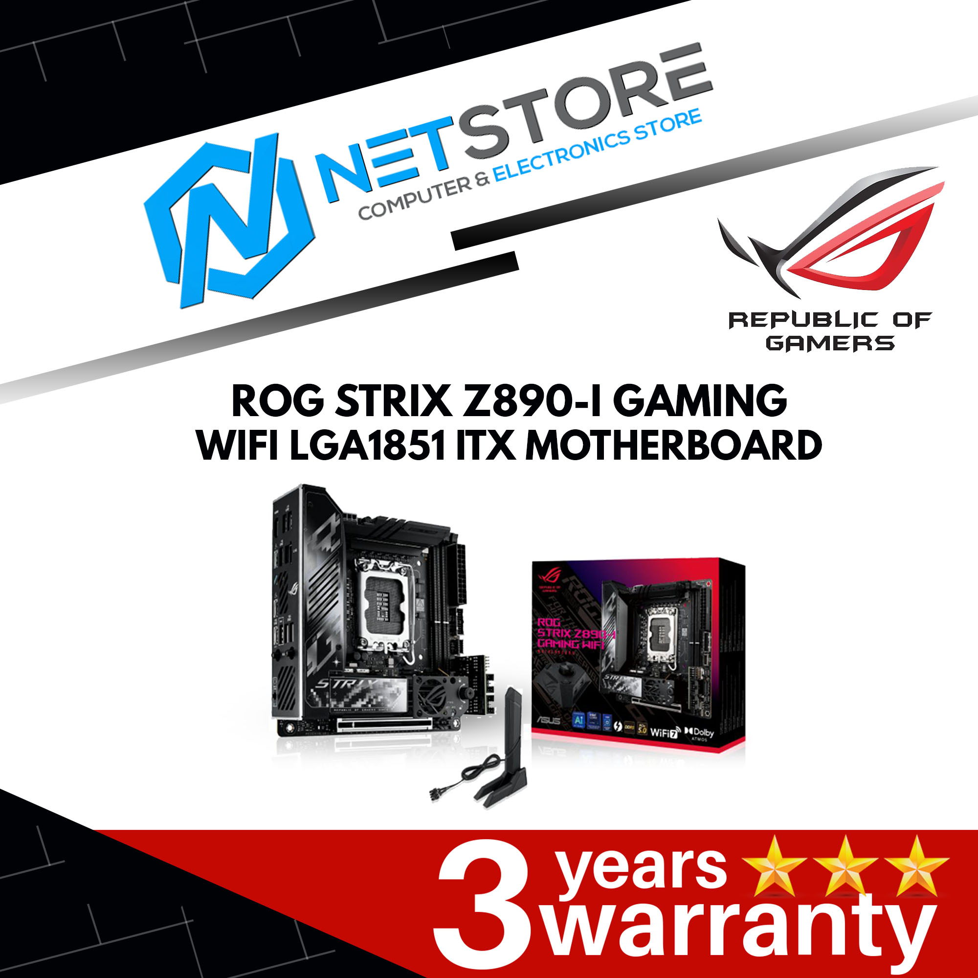 ASUS ROG STRIX Z890-I GAMING WIFI LGA1851 ITX MOTHERBOARD - 90MB1IC0-M0UAY1