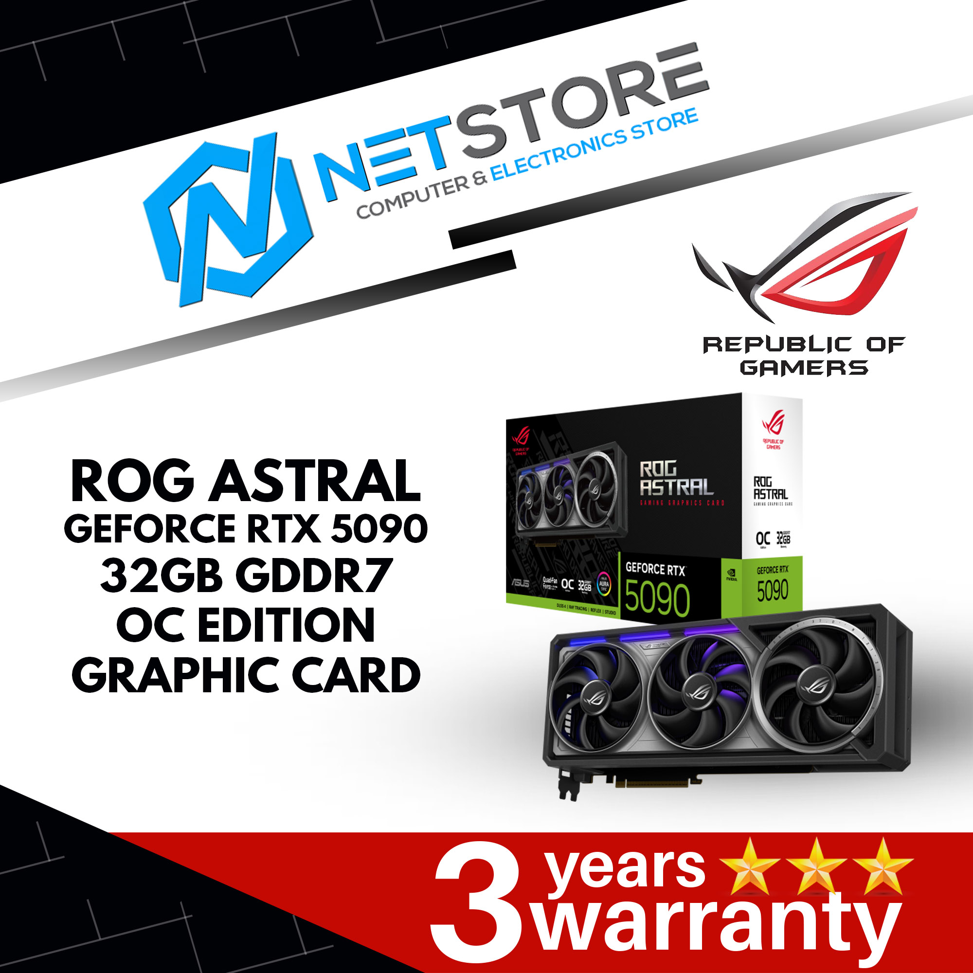 ASUS ROG ASTRAL GEFORCE RTX™ 5090 32GB GDDR7 OC EDITION GRAPHICS CARD - 90YV0LW0-M0NA00