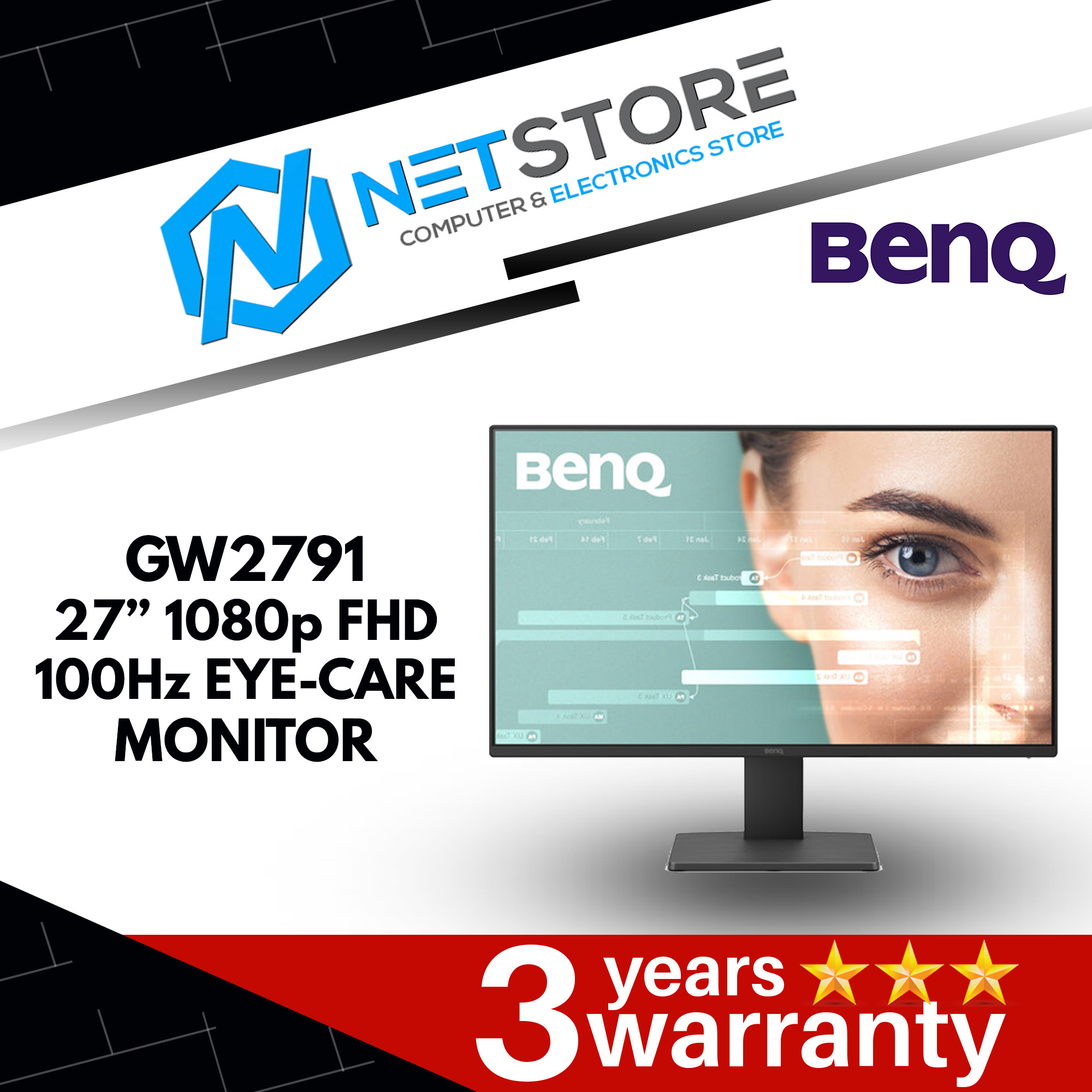 BENQ 23.8" | 27" 1080p FHD 100Hz EYE-CARE HOME MONITOR (GW2491 | GW2791)