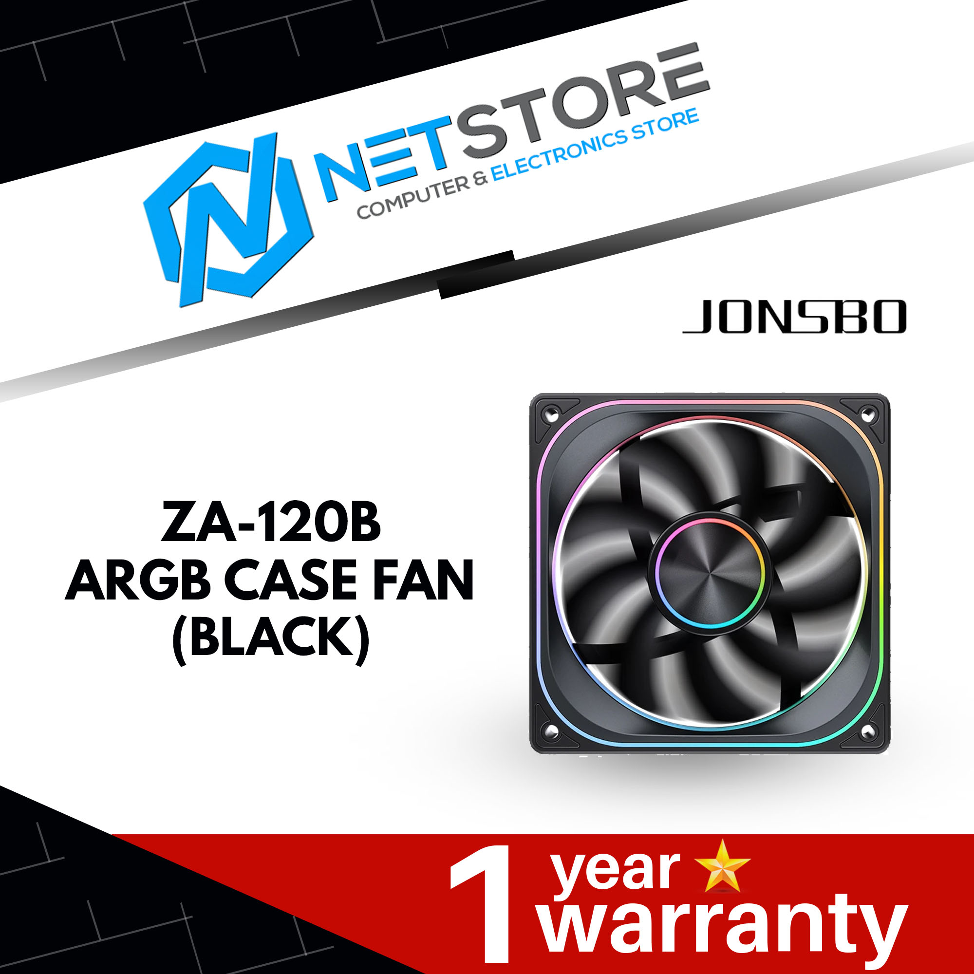 JONSBO ZA-120B ARGB CASE FAN (BLACK) - 6970620554433