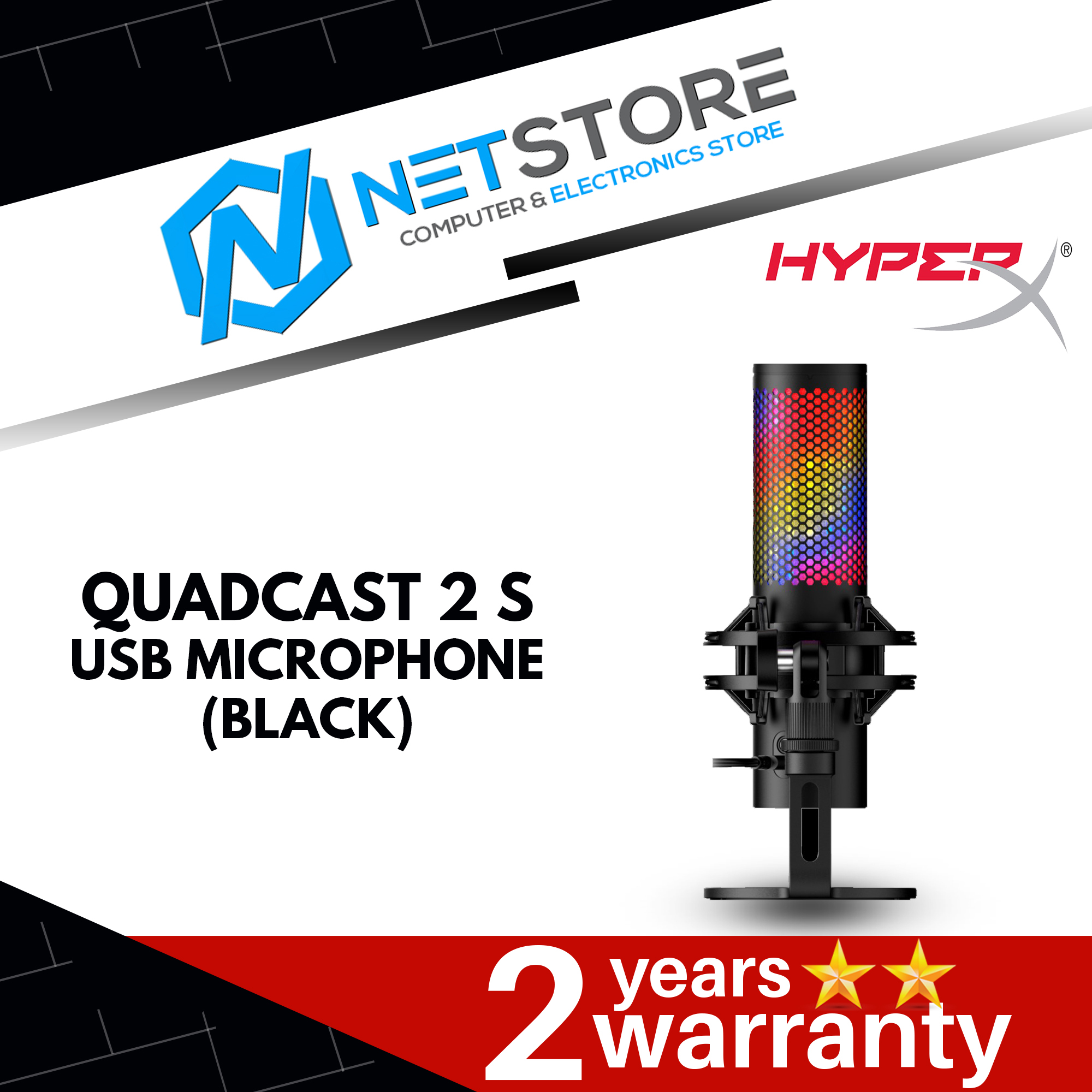 HYPERX QUADCAST 2 S USB MICROPHONE - BLACK - 9A273AA