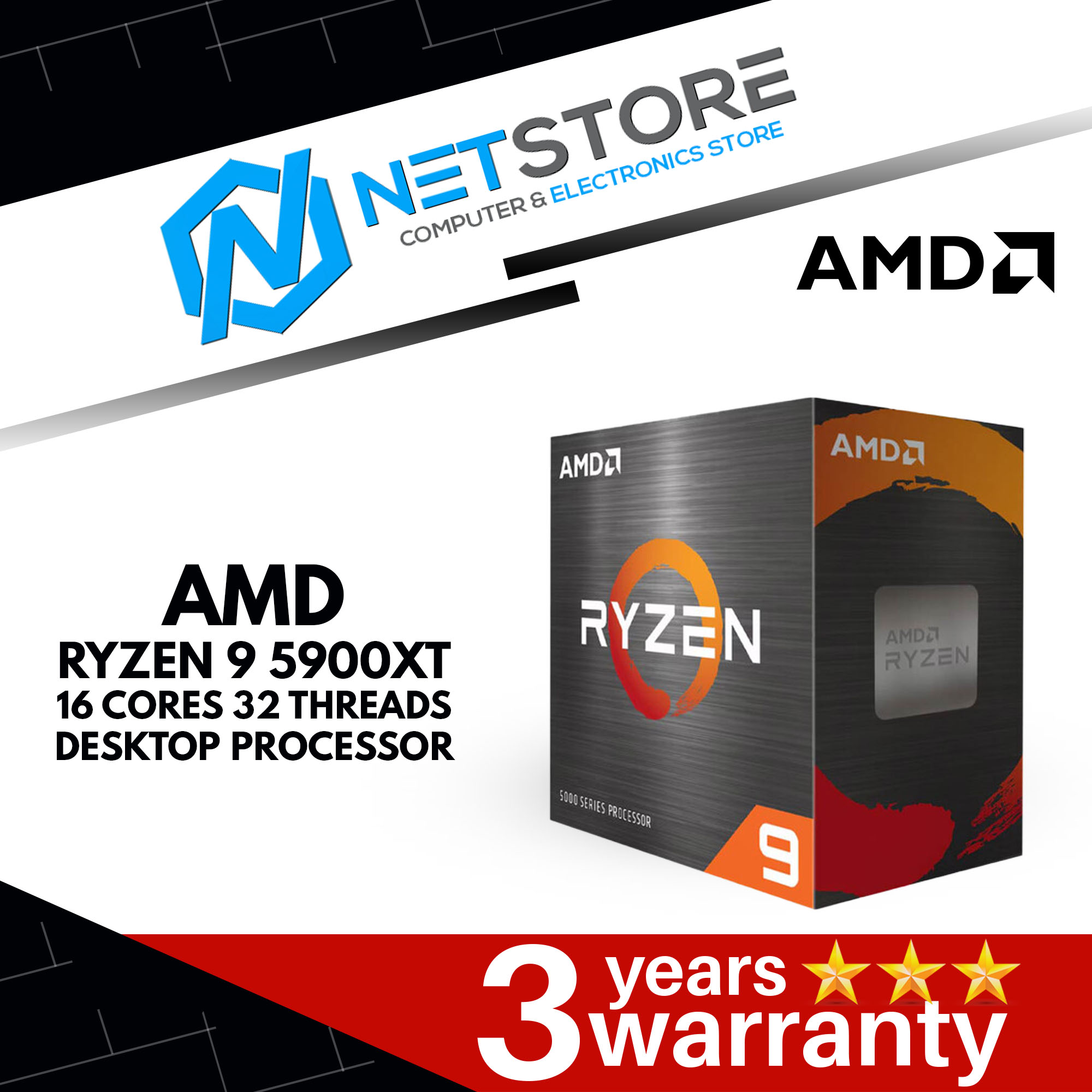 AMD RYZEN 9 5900XT (3.3GHZ-4.8GHZ 16 CORE 32 THREAD 64MB CACHE) - 100-000001581