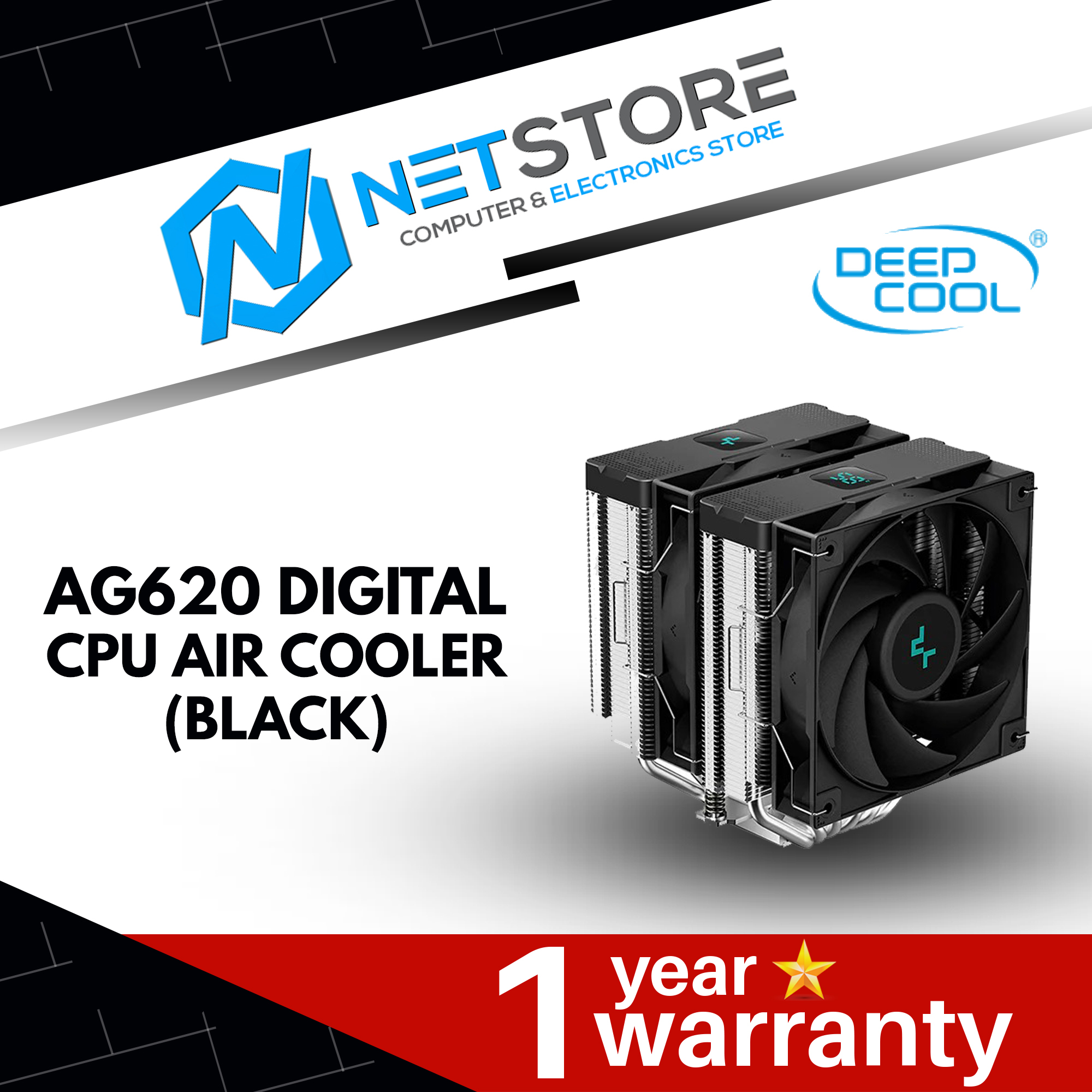 DEEPCOOL AG620 DIGITAL AIR COOLER - BLACK - R-AG620-BKNDMN-G-1