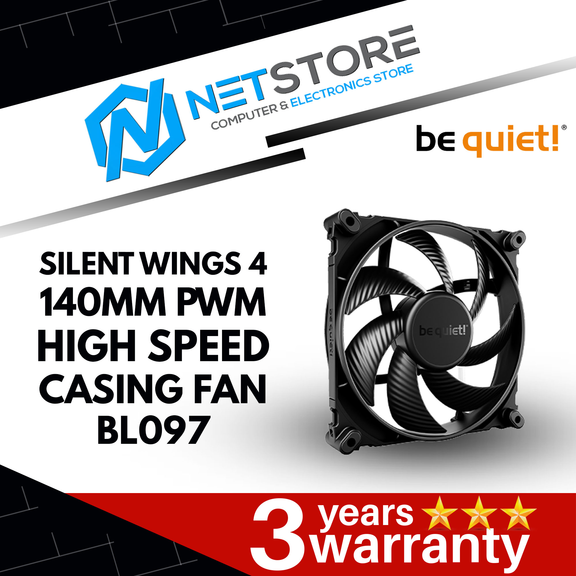 BE QUIET! SILENT WINGS 4 140MM PWM HIGH SPEED CASING FAN - BL097