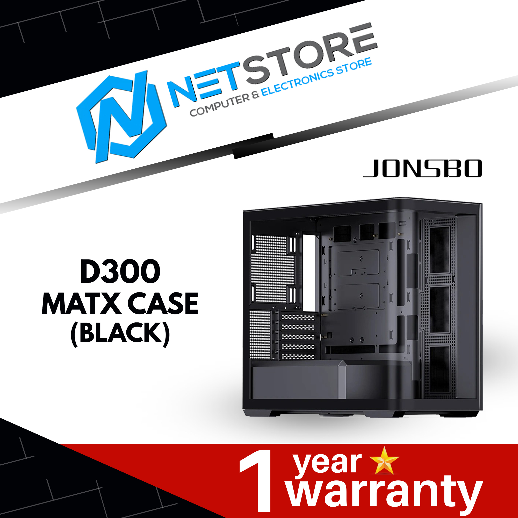 JONSBO D300 MATX CASE - (BLACK | WHITE)