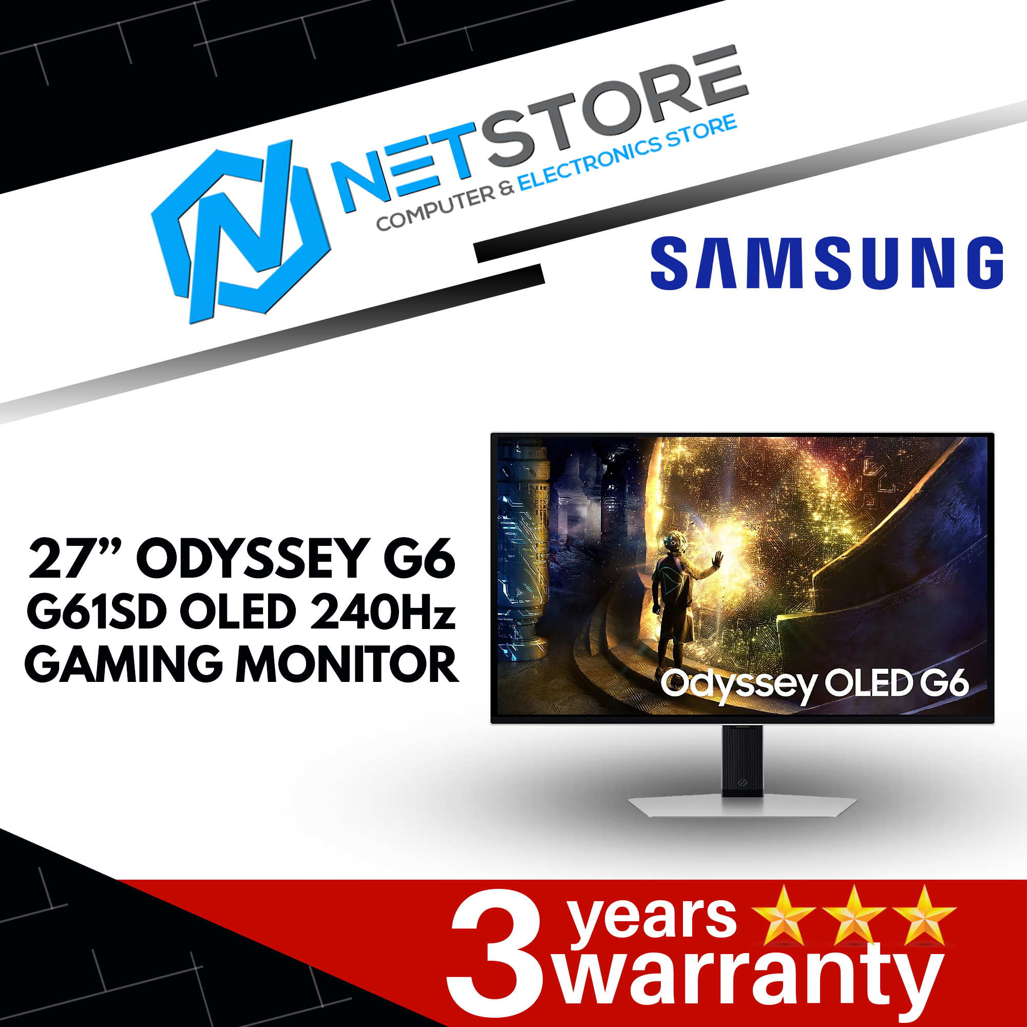 SAMSUNG 27" ODYSSEY G6 G61SD OLED GAMING MONITOR - LS27DG610SEXXS