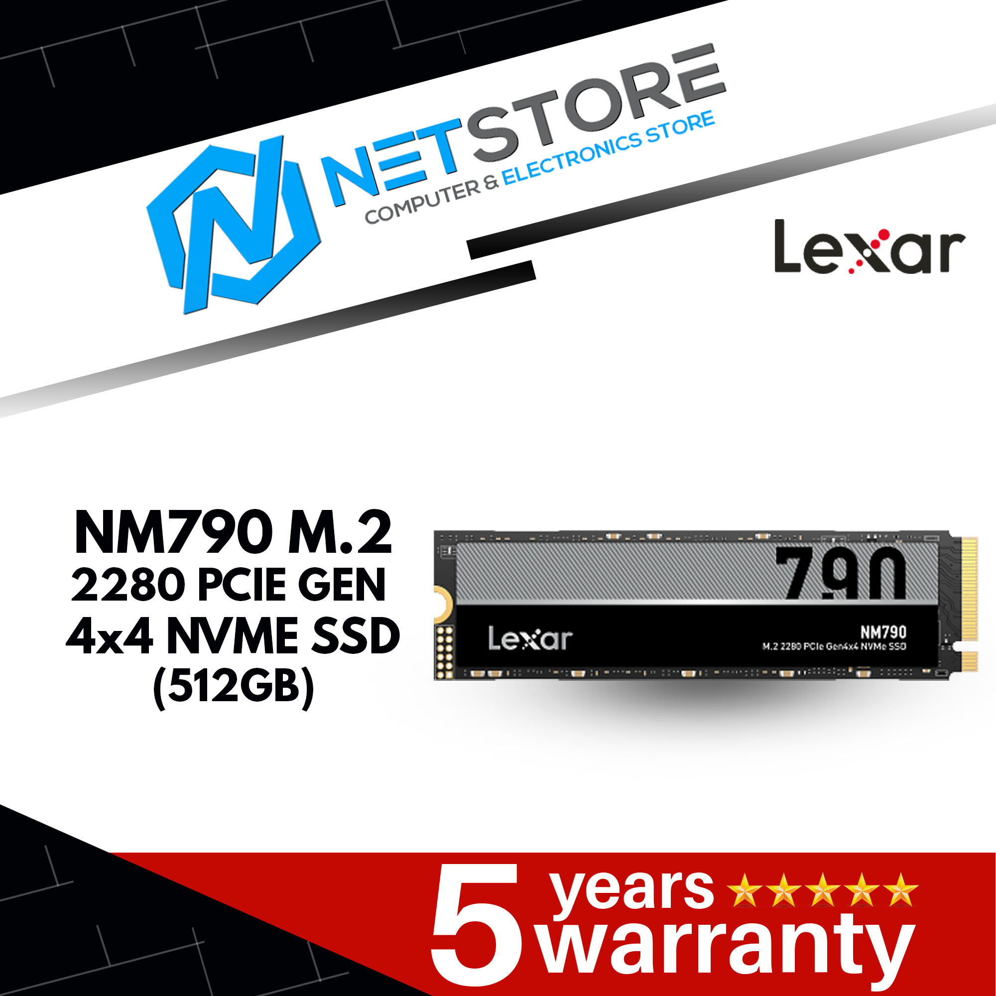 LEXAR NM790 M.2 2280 PCIE GEN 4x4 NVME SSD - (512GB | 1TB | 2TB | 4TB)