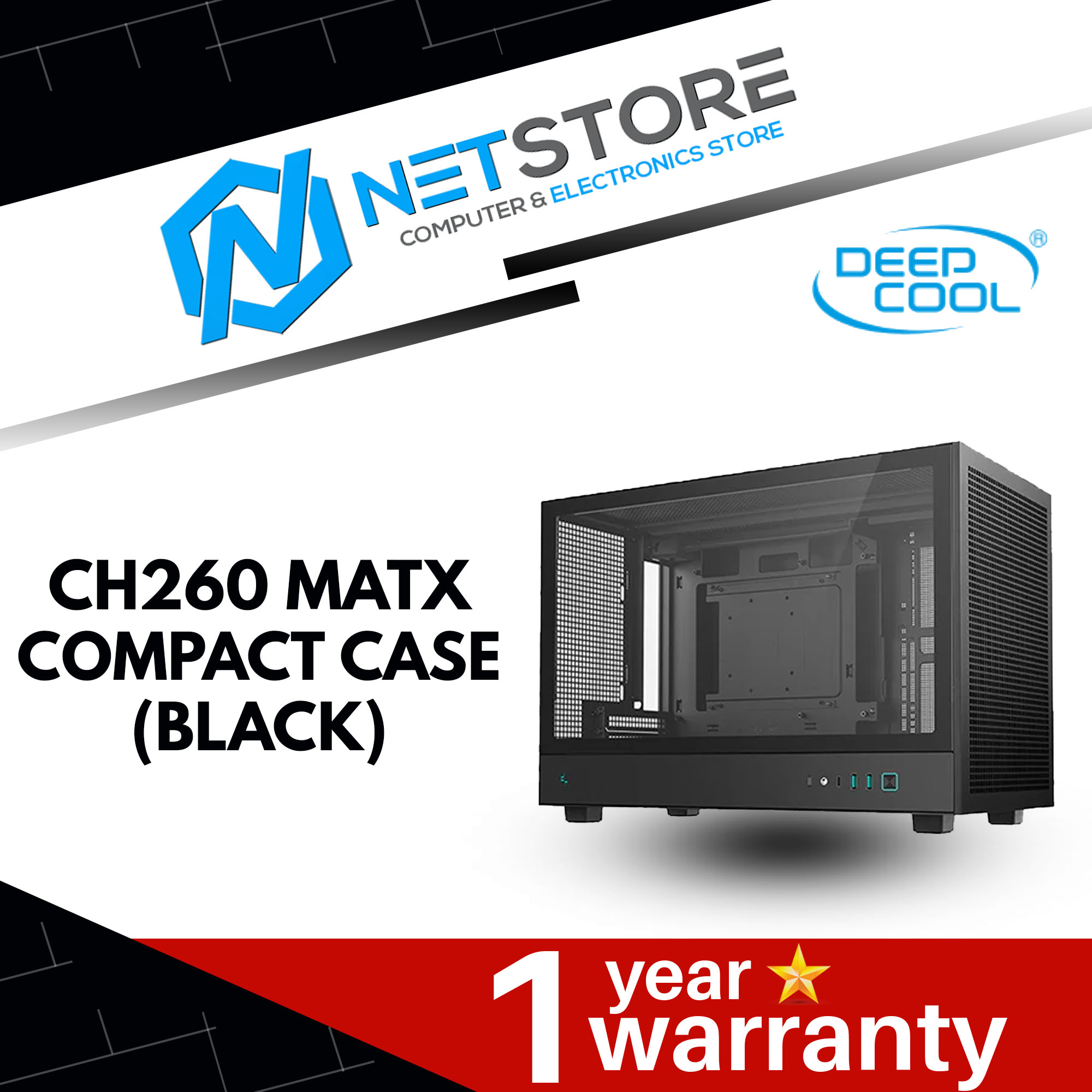 DEEPCOOL CH260 MATX COMPACT CASE (BLACK/WHITE)